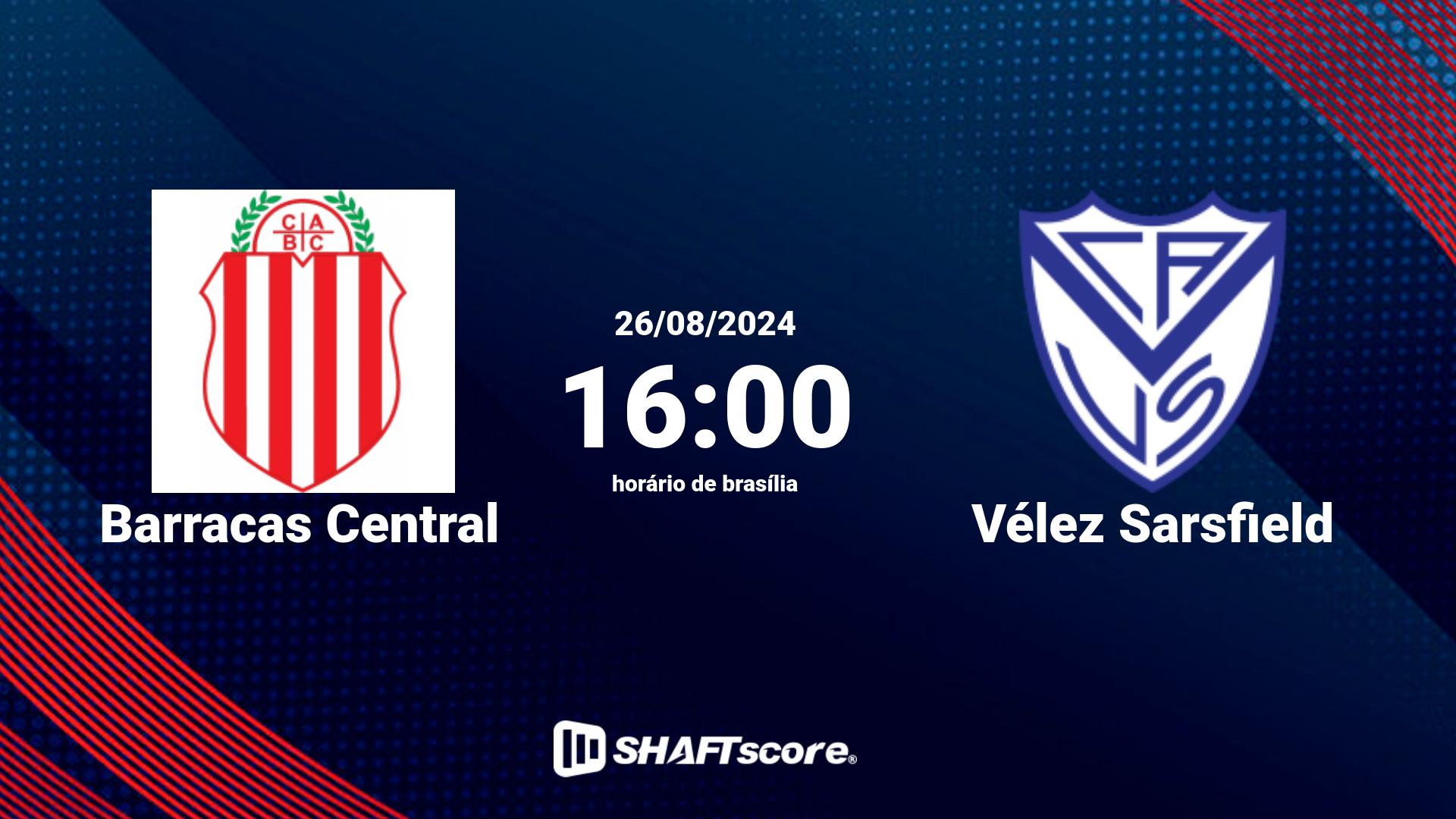 Estatísticas do jogo Barracas Central vs Vélez Sarsfield 26.08 16:00