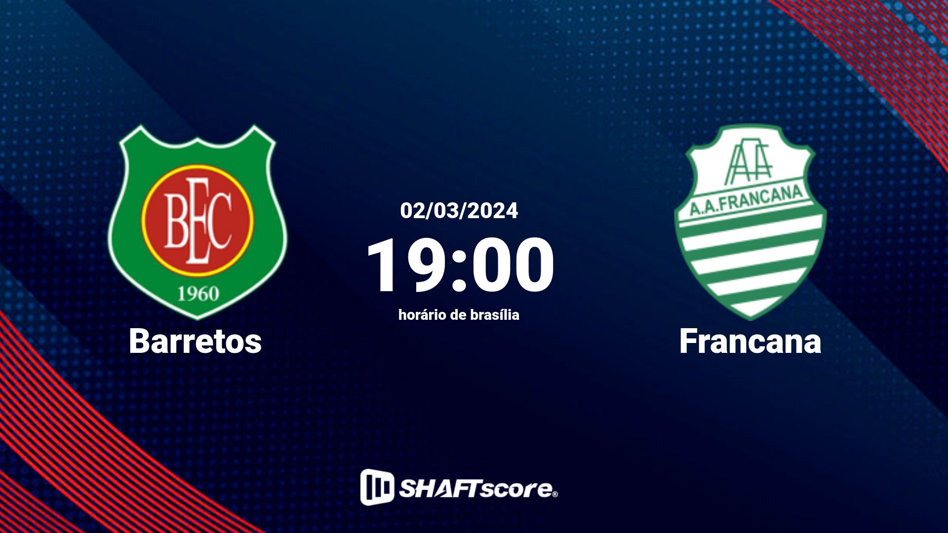 Estatísticas do jogo Barretos vs Francana 02.03 19:00