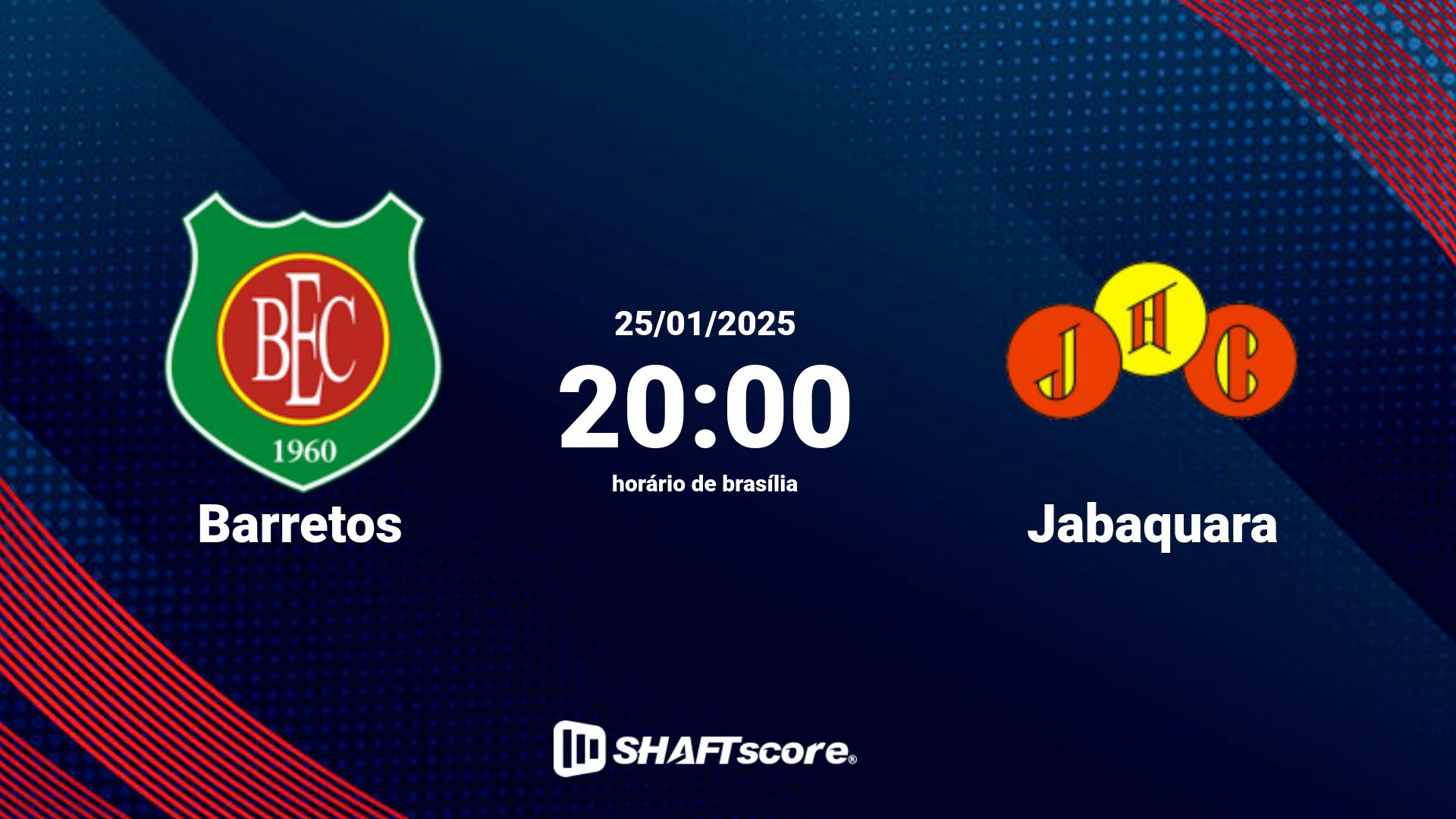 Estatísticas do jogo Barretos vs Jabaquara 25.01 20:00