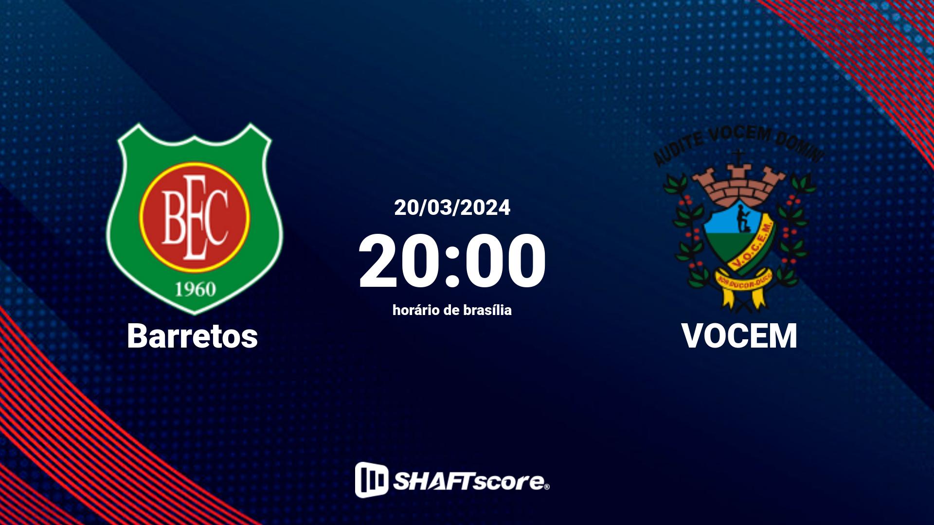 Estatísticas do jogo Barretos vs VOCEM 20.03 20:00