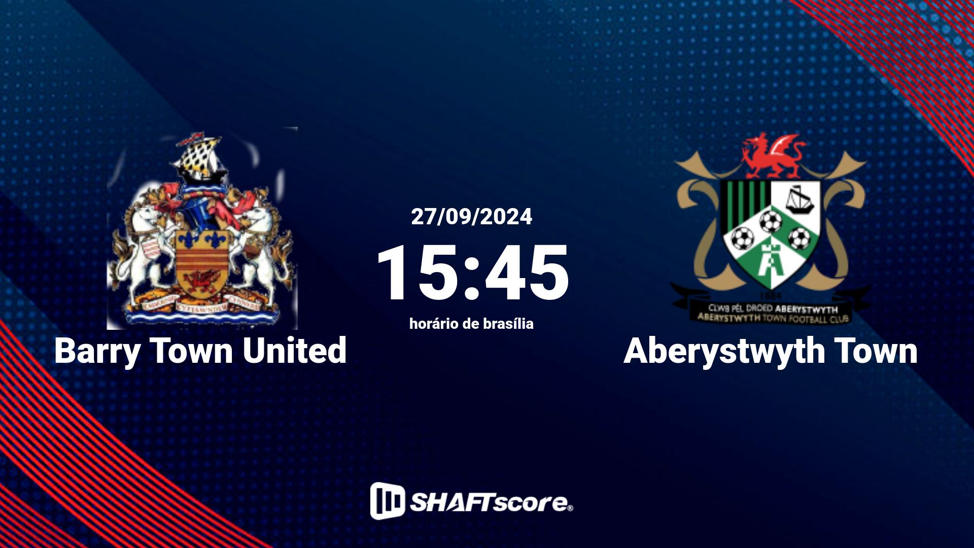 Estatísticas do jogo Barry Town United vs Aberystwyth Town 27.09 15:45