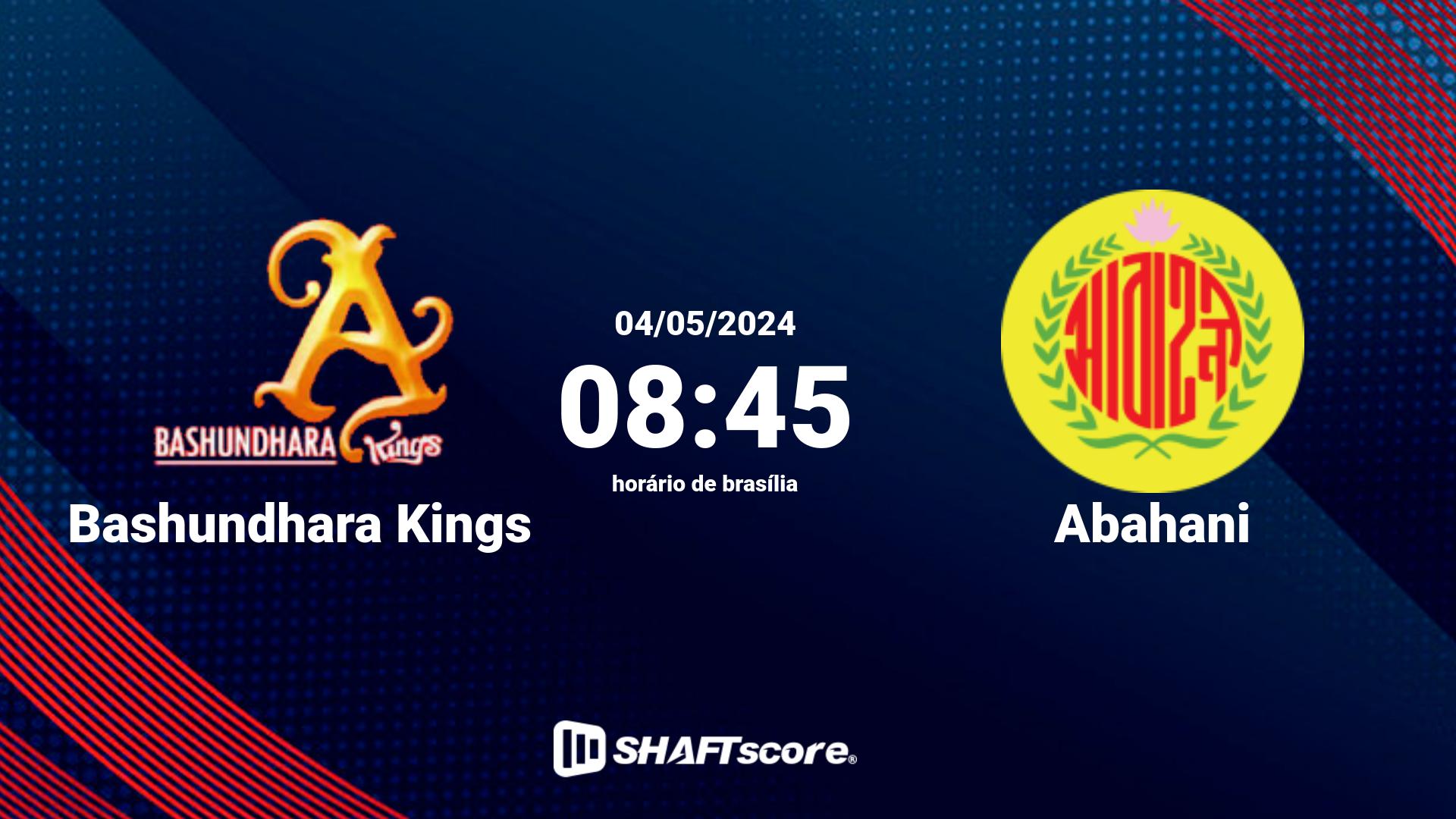 Estatísticas do jogo Bashundhara Kings vs Abahani 04.05 08:45