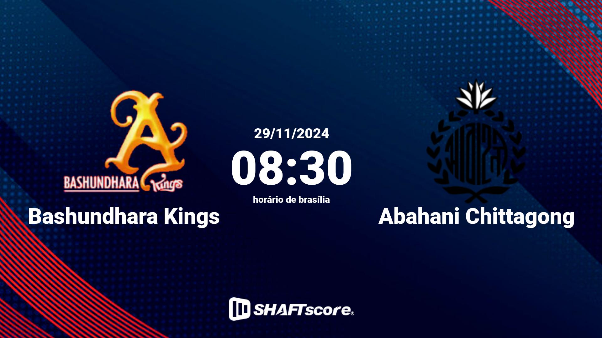 Estatísticas do jogo Bashundhara Kings vs Abahani Chittagong 29.11 08:30