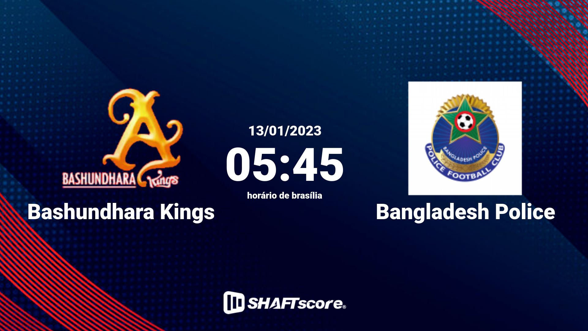 Estatísticas do jogo Bashundhara Kings vs Bangladesh Police 13.01 05:45