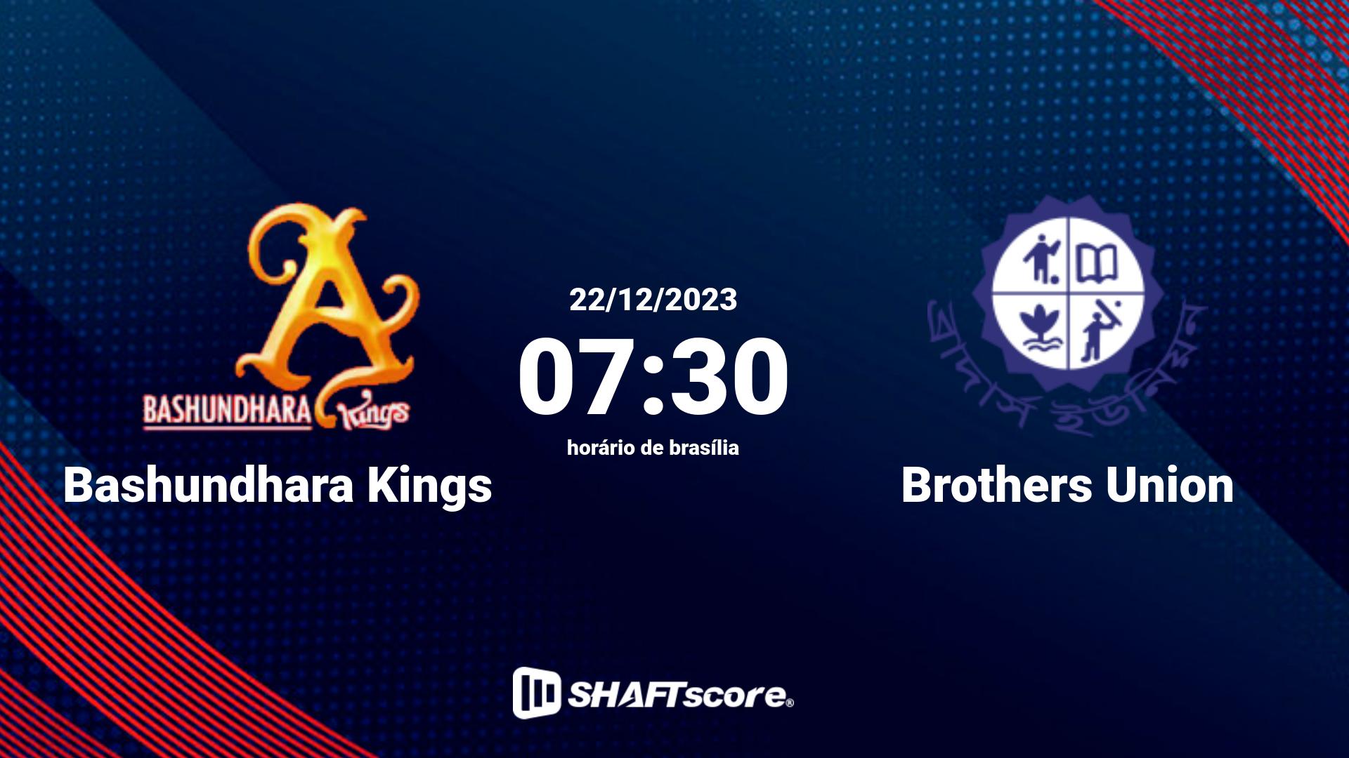 Estatísticas do jogo Bashundhara Kings vs Brothers Union 22.12 07:30