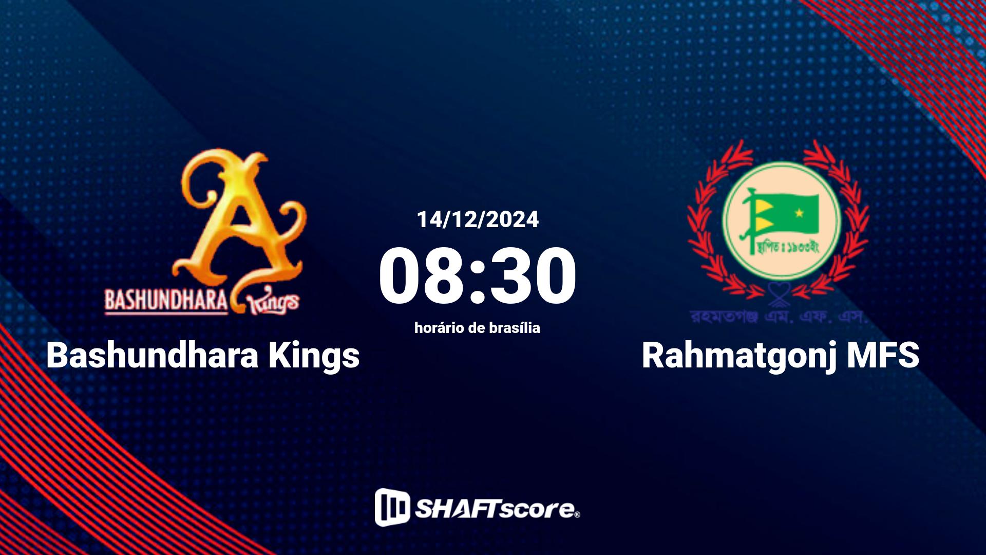 Estatísticas do jogo Bashundhara Kings vs Rahmatgonj MFS 14.12 08:30