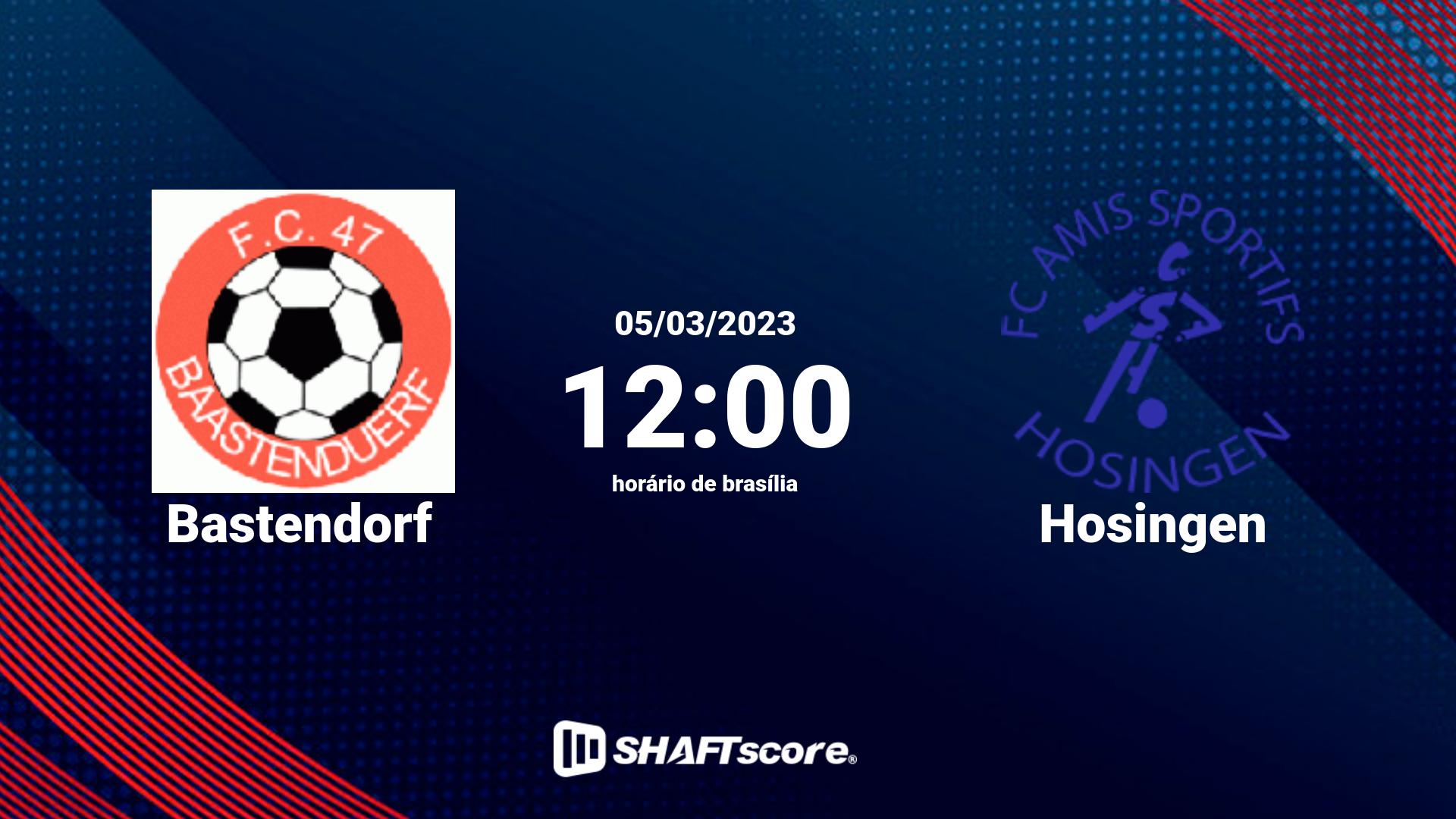 Estatísticas do jogo Bastendorf vs Hosingen 05.03 12:00