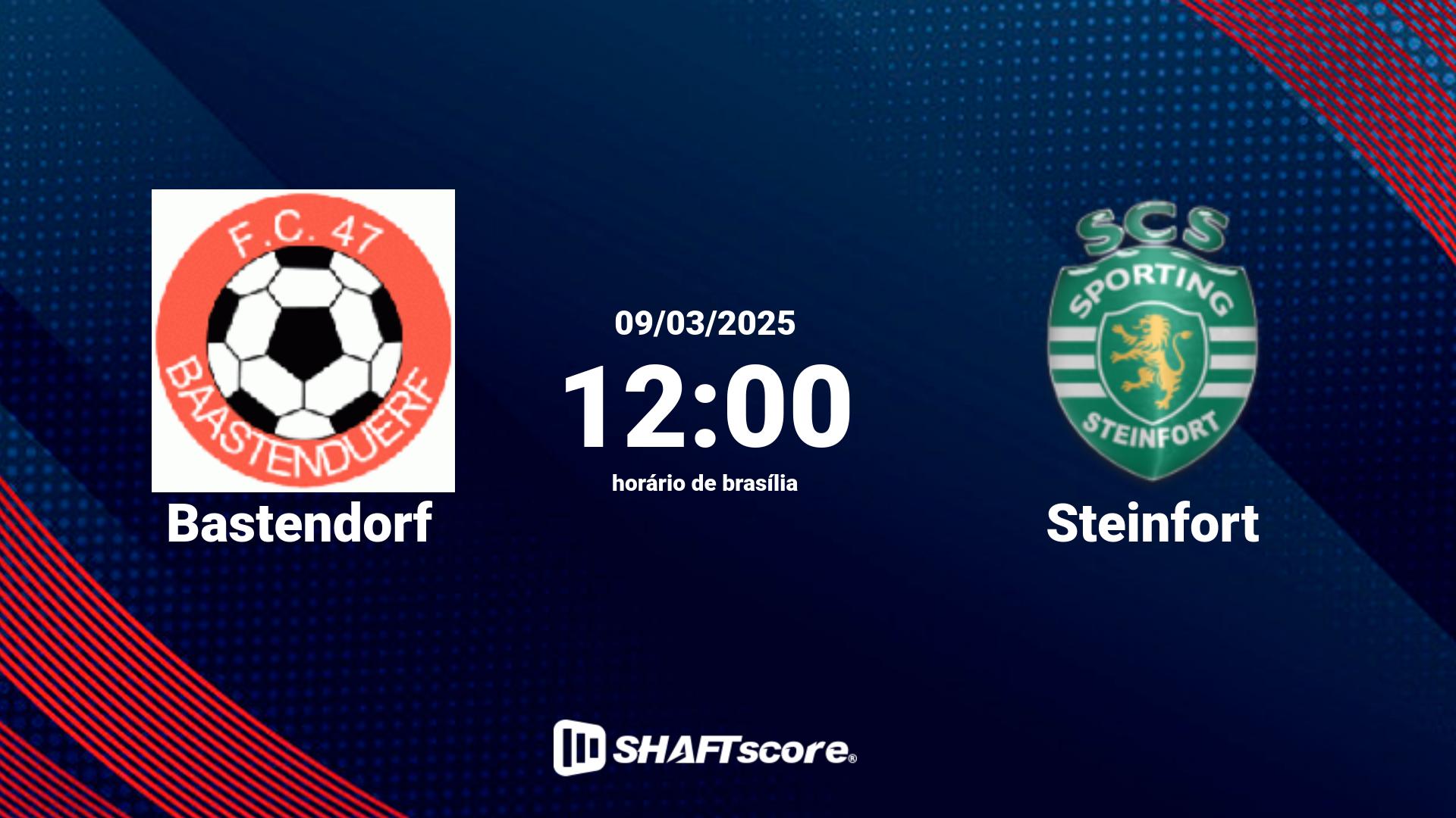 Estatísticas do jogo Bastendorf vs Steinfort 09.03 12:00