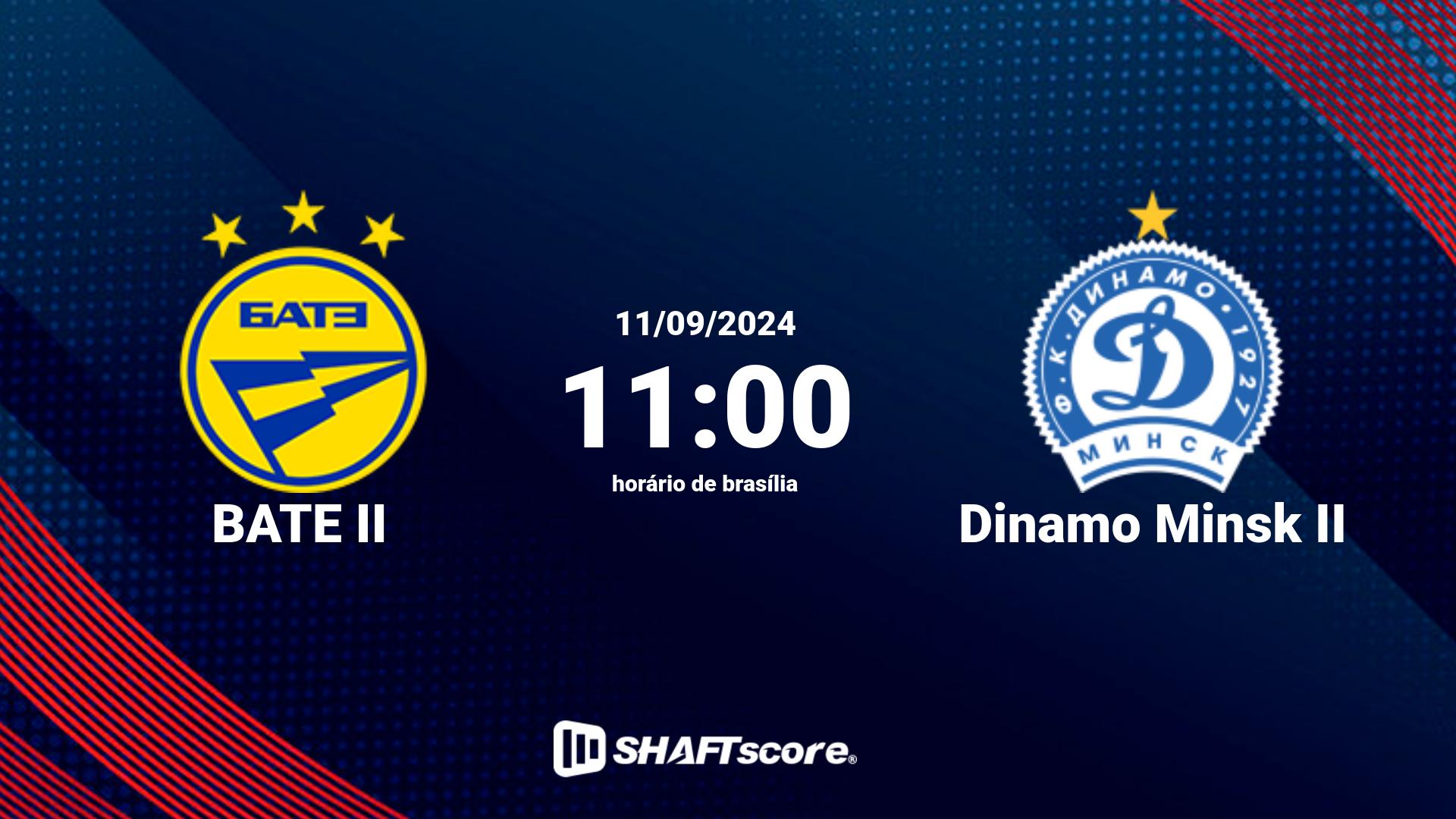 Estatísticas do jogo BATE II vs Dinamo Minsk II 11.09 11:00