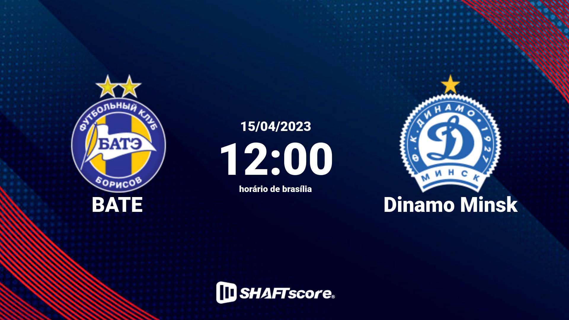 Estatísticas do jogo BATE vs Dinamo Minsk 15.04 12:00