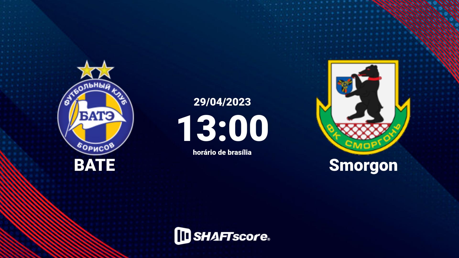 Estatísticas do jogo BATE vs Smorgon 29.04 13:00