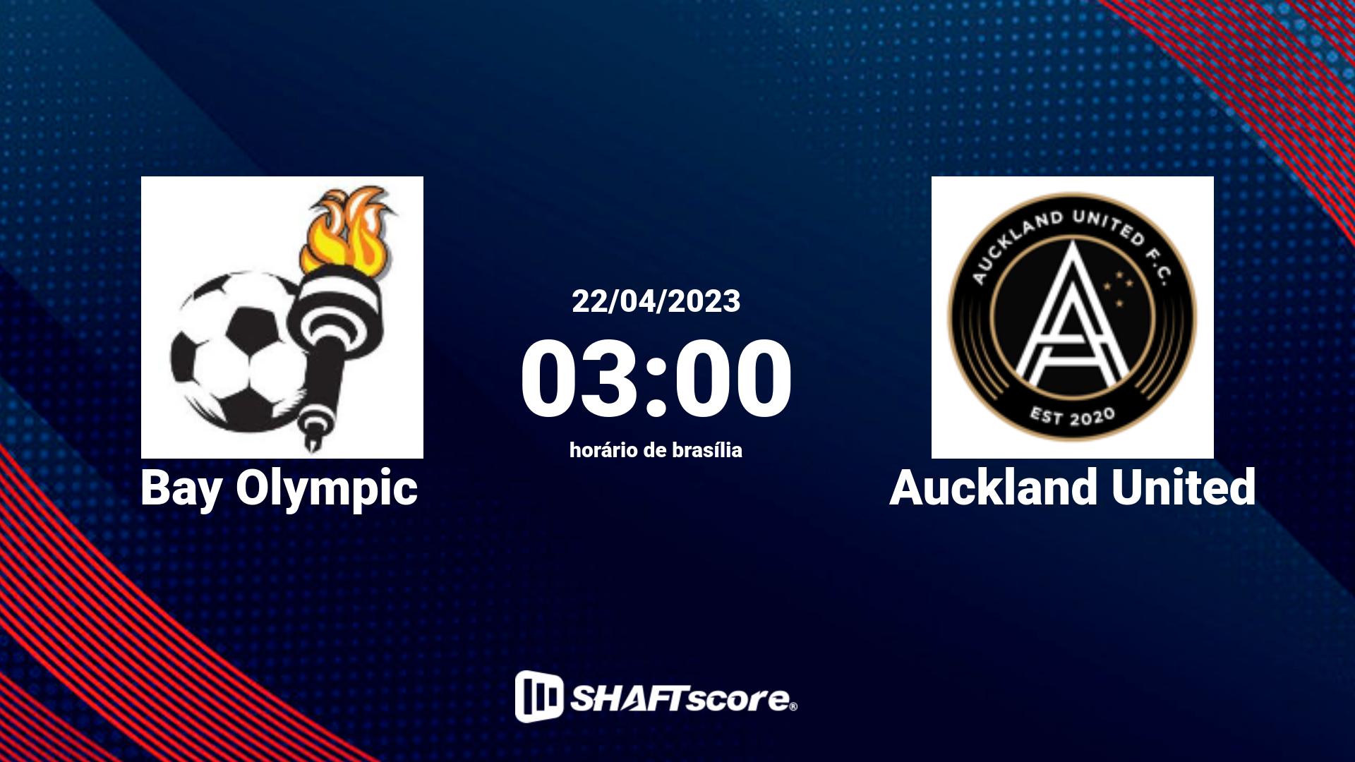 Estatísticas do jogo Bay Olympic vs Auckland United 22.04 03:00