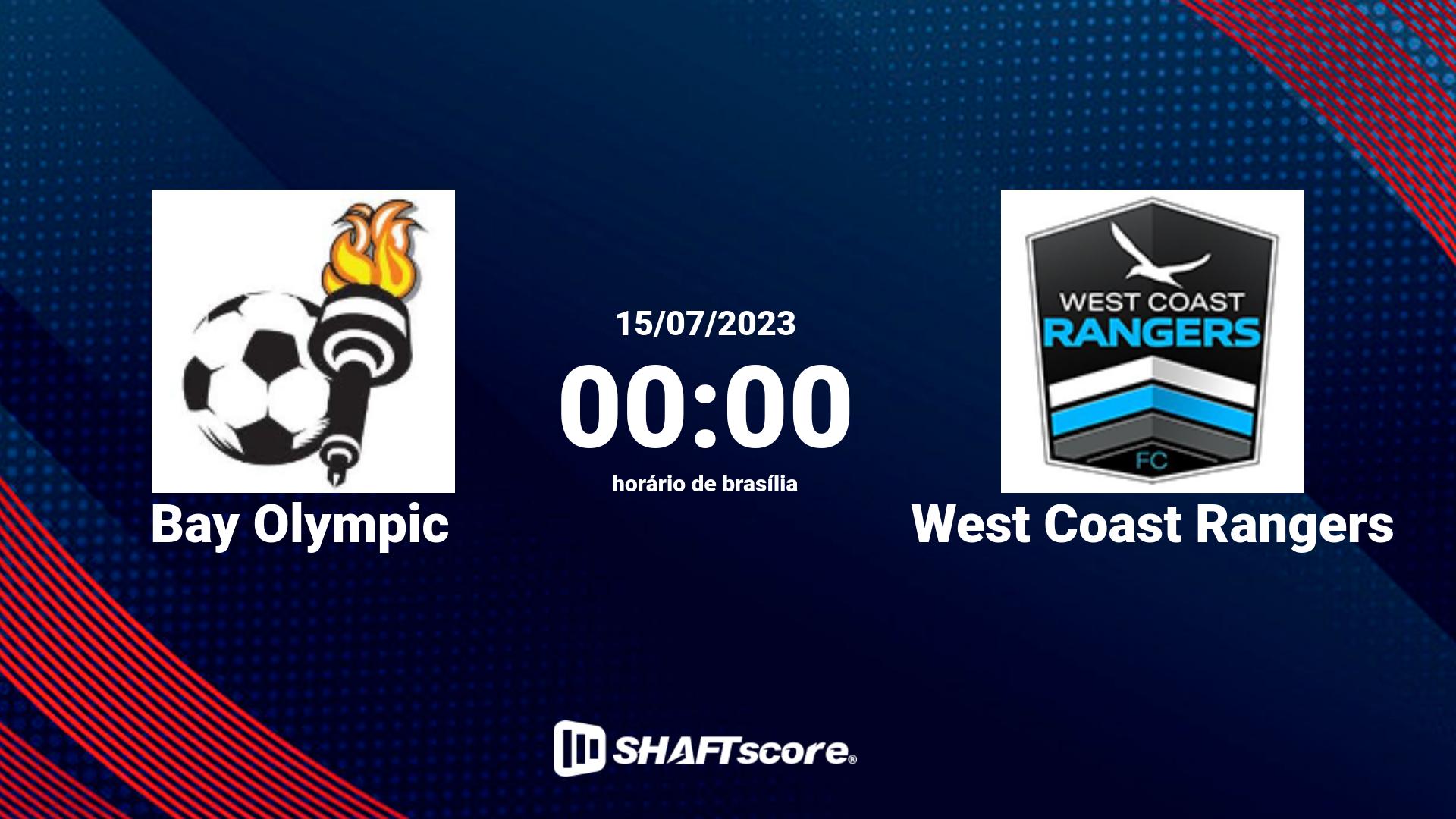 Estatísticas do jogo Bay Olympic vs West Coast Rangers 15.07 00:00