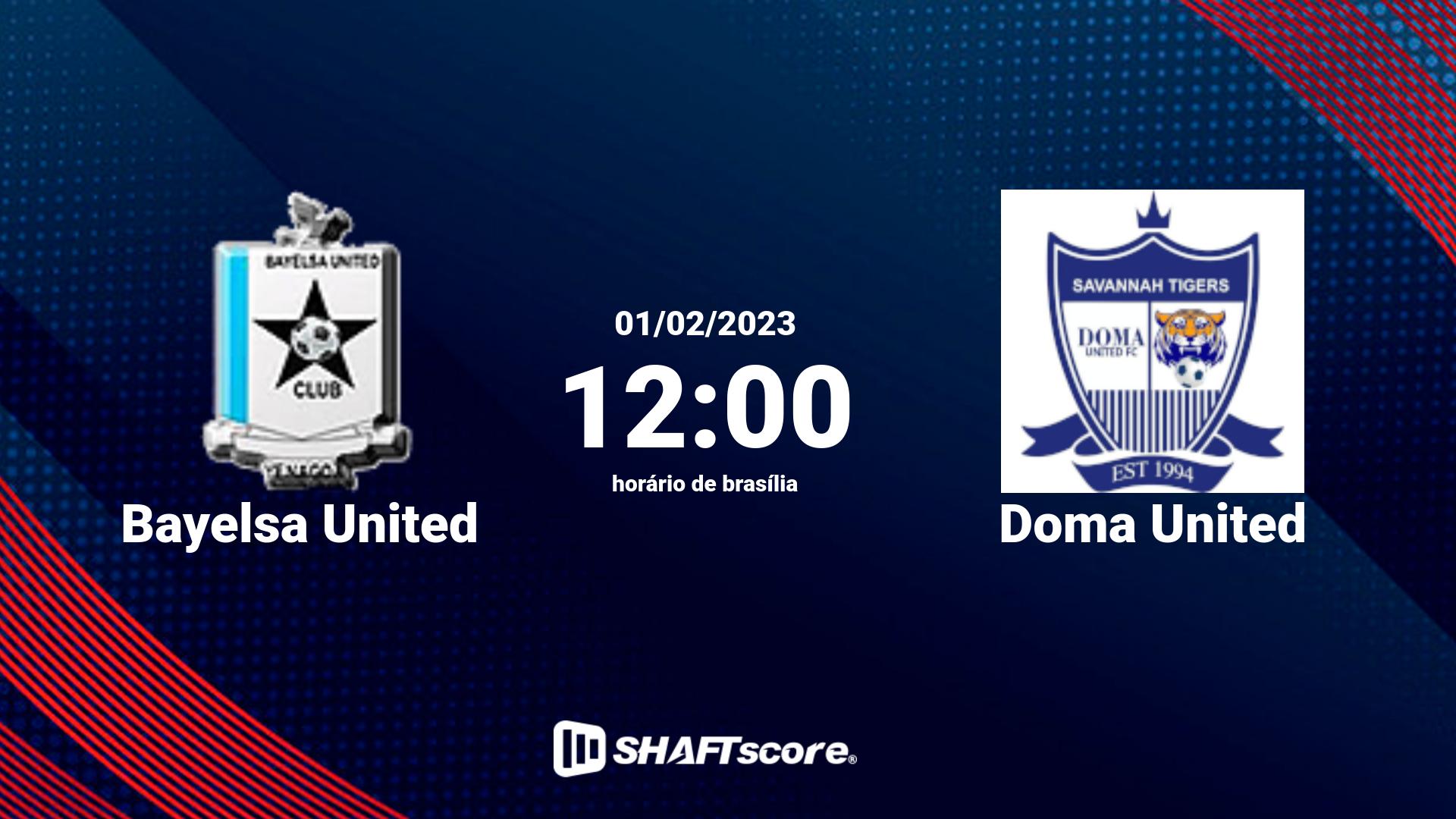 Estatísticas do jogo Bayelsa United vs Doma United 01.02 12:00