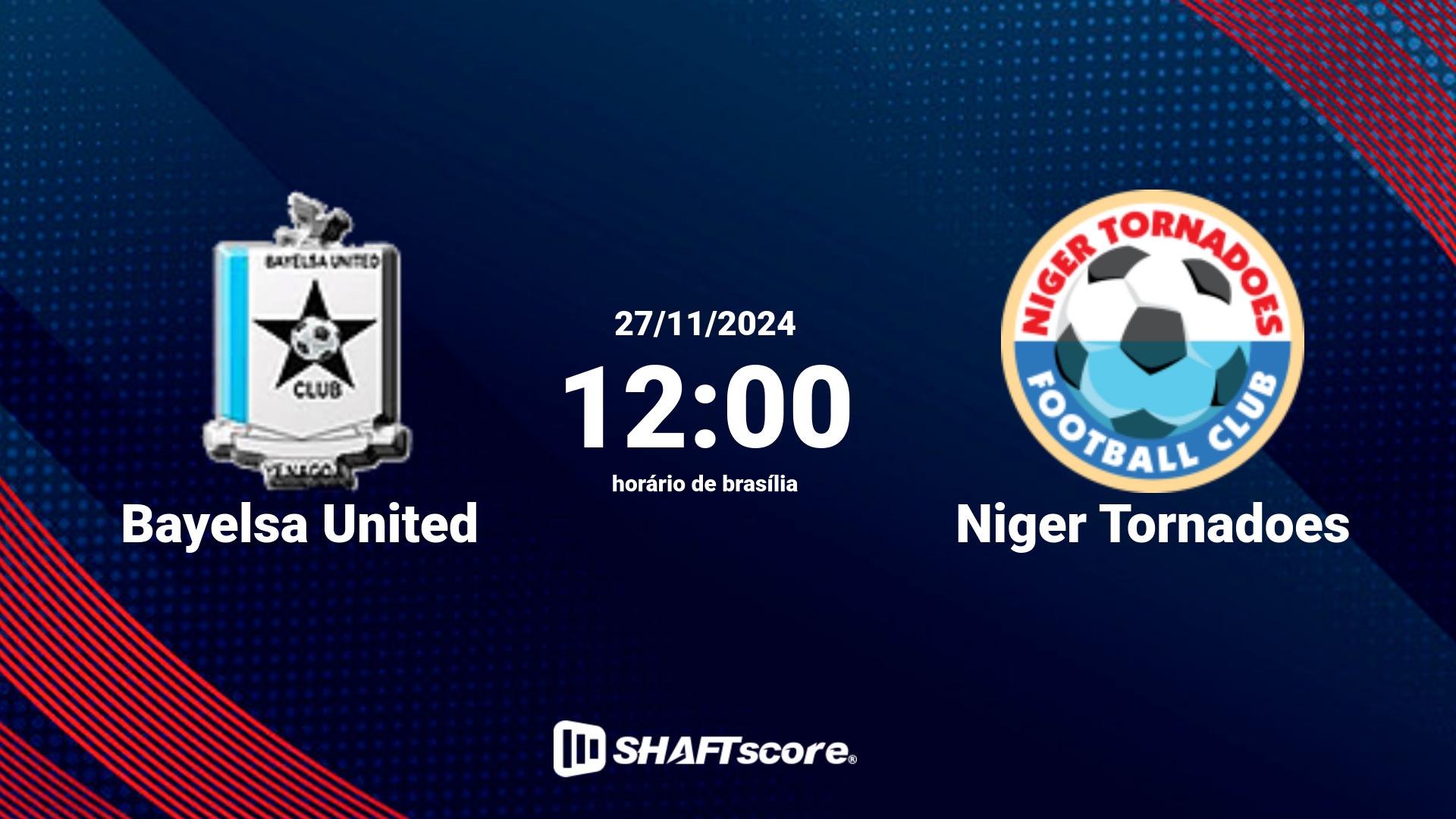 Estatísticas do jogo Bayelsa United vs Niger Tornadoes 27.11 12:00