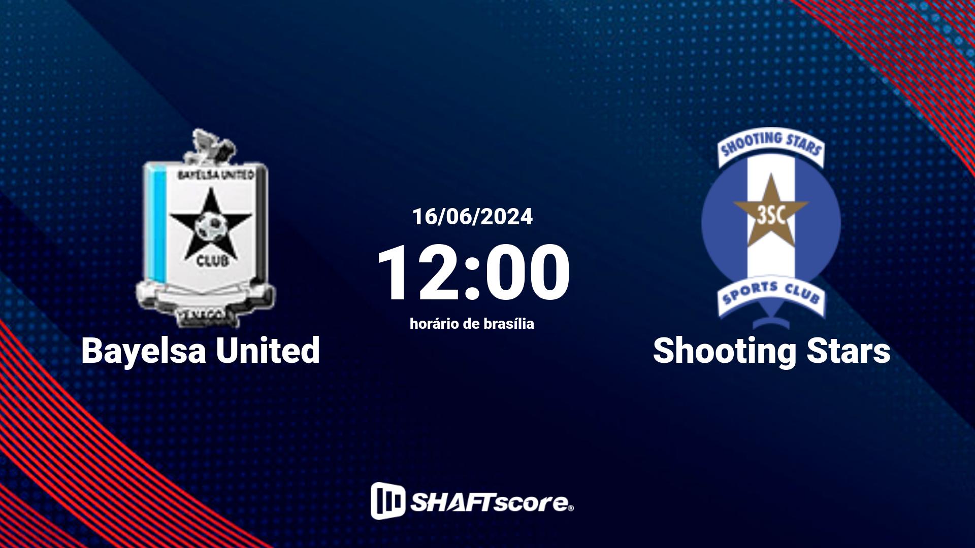 Estatísticas do jogo Bayelsa United vs Shooting Stars 16.06 12:00