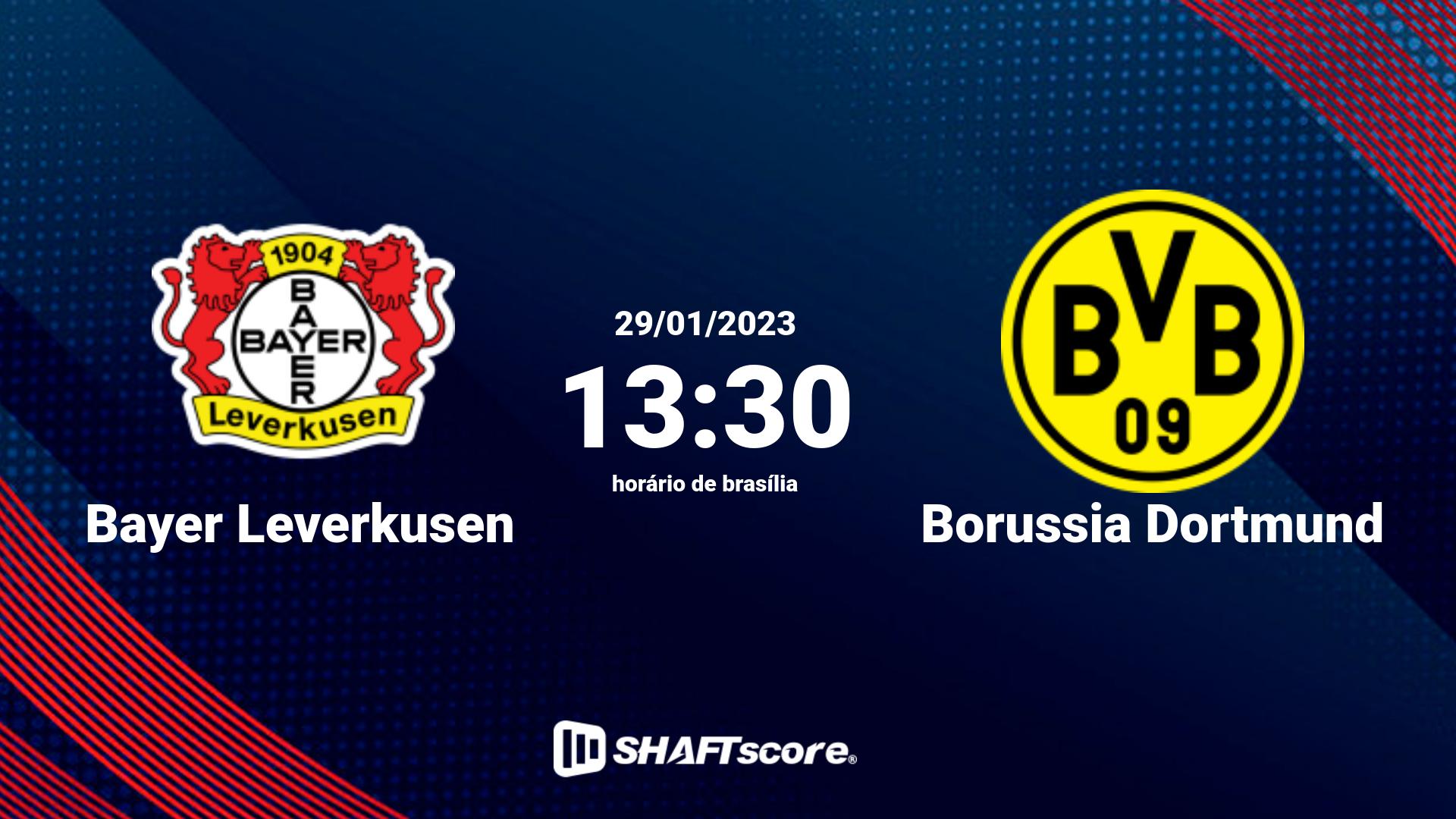 Estatísticas do jogo Bayer Leverkusen vs Borussia Dortmund 29.01 13:30