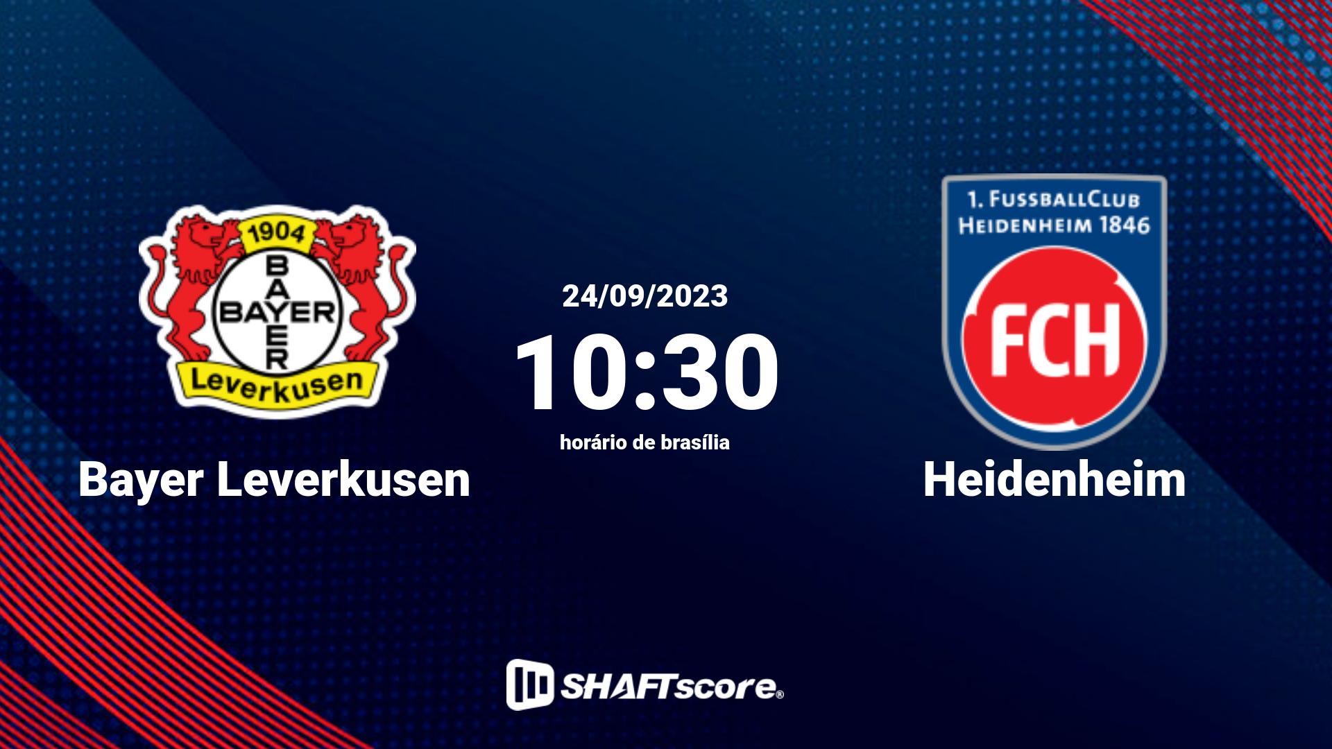 Estatísticas do jogo Bayer Leverkusen vs Heidenheim 24.09 10:30