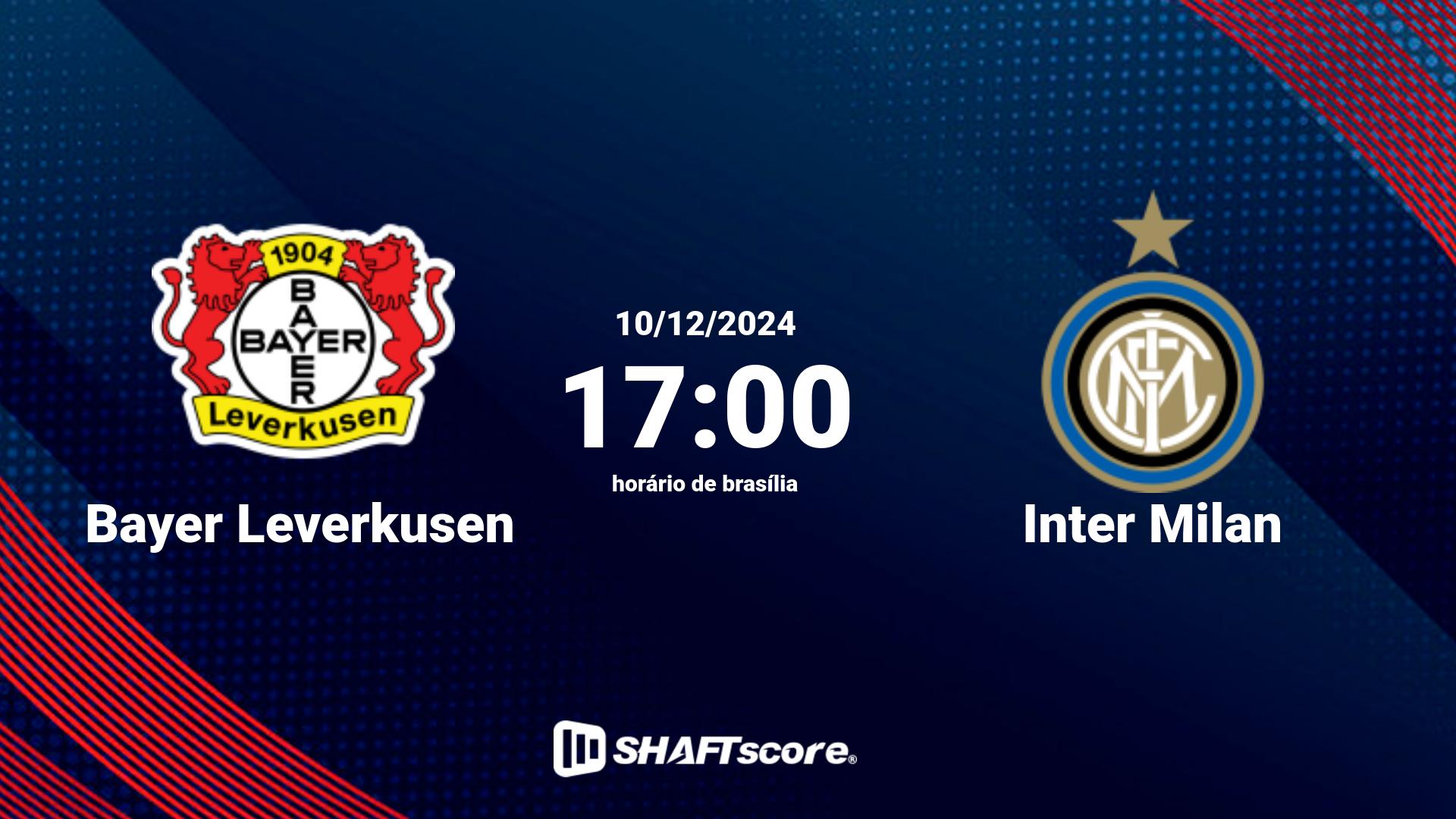 Estatísticas do jogo Bayer Leverkusen vs Inter Milan 10.12 17:00