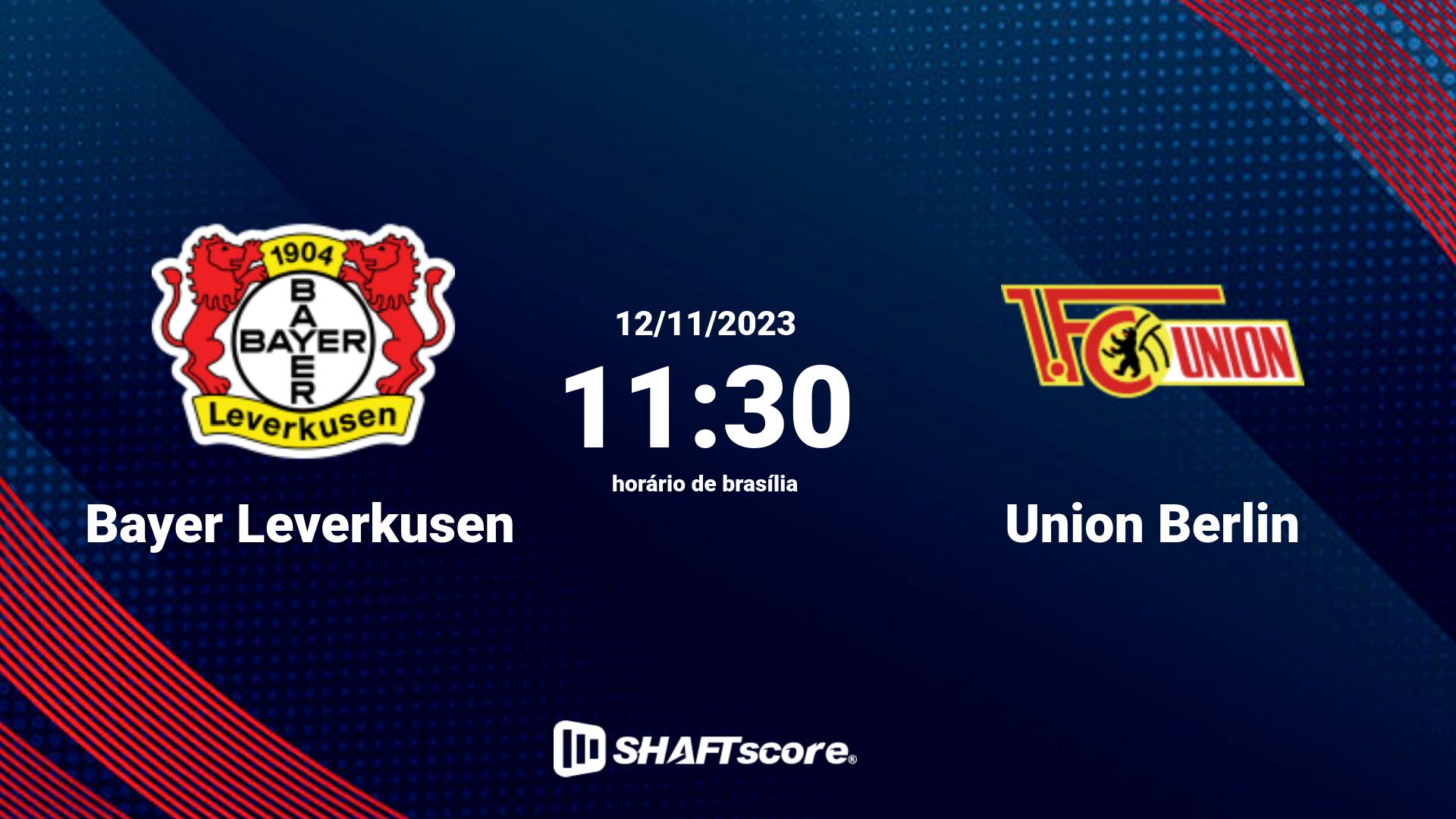 Estatísticas do jogo Bayer Leverkusen vs Union Berlin 12.11 11:30