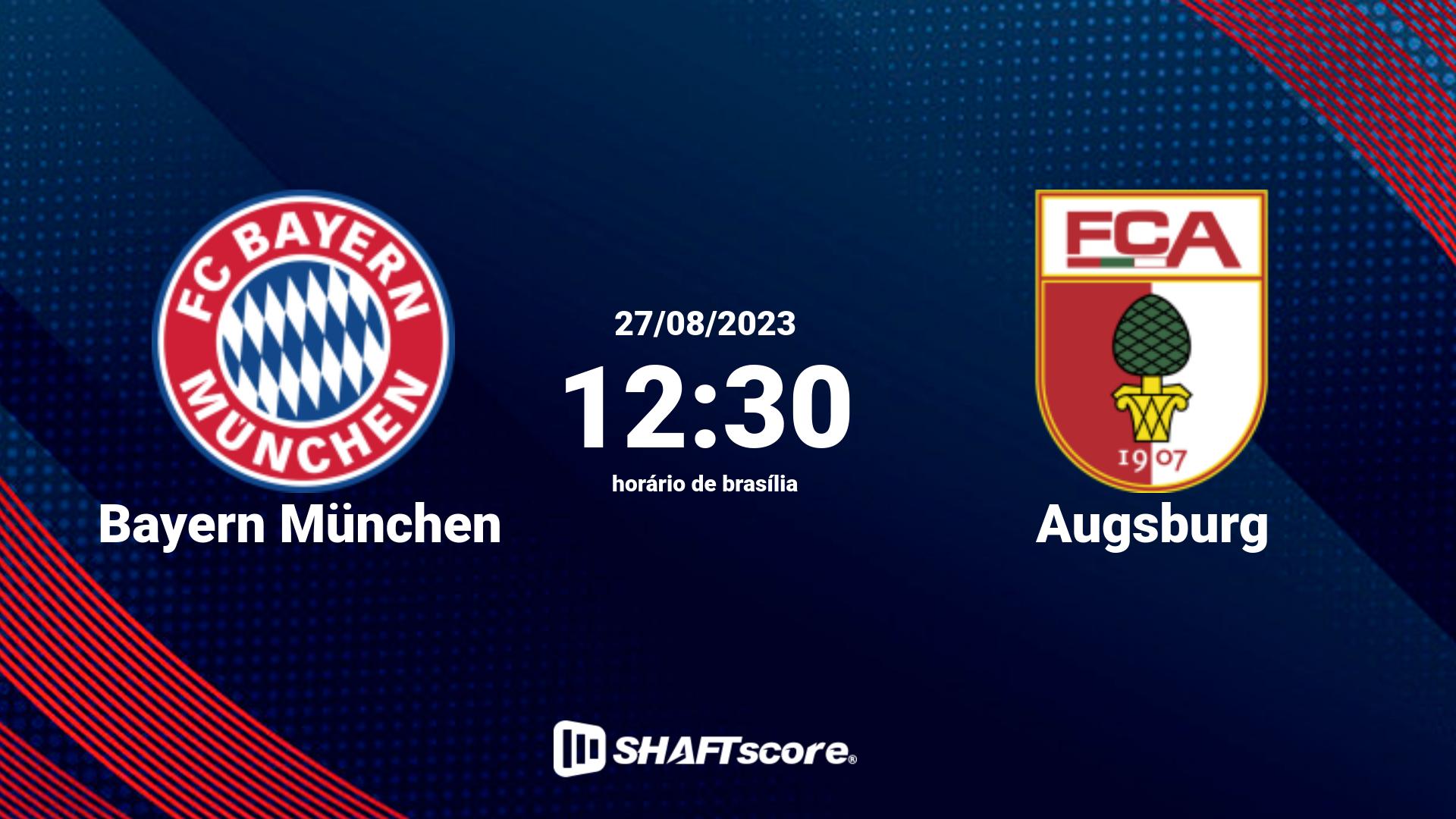 Estatísticas do jogo Bayern München vs Augsburg 27.08 12:30