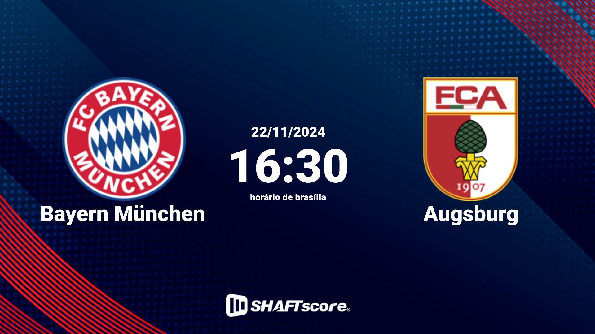 Estatísticas do jogo Bayern München vs Augsburg 22.11 16:30