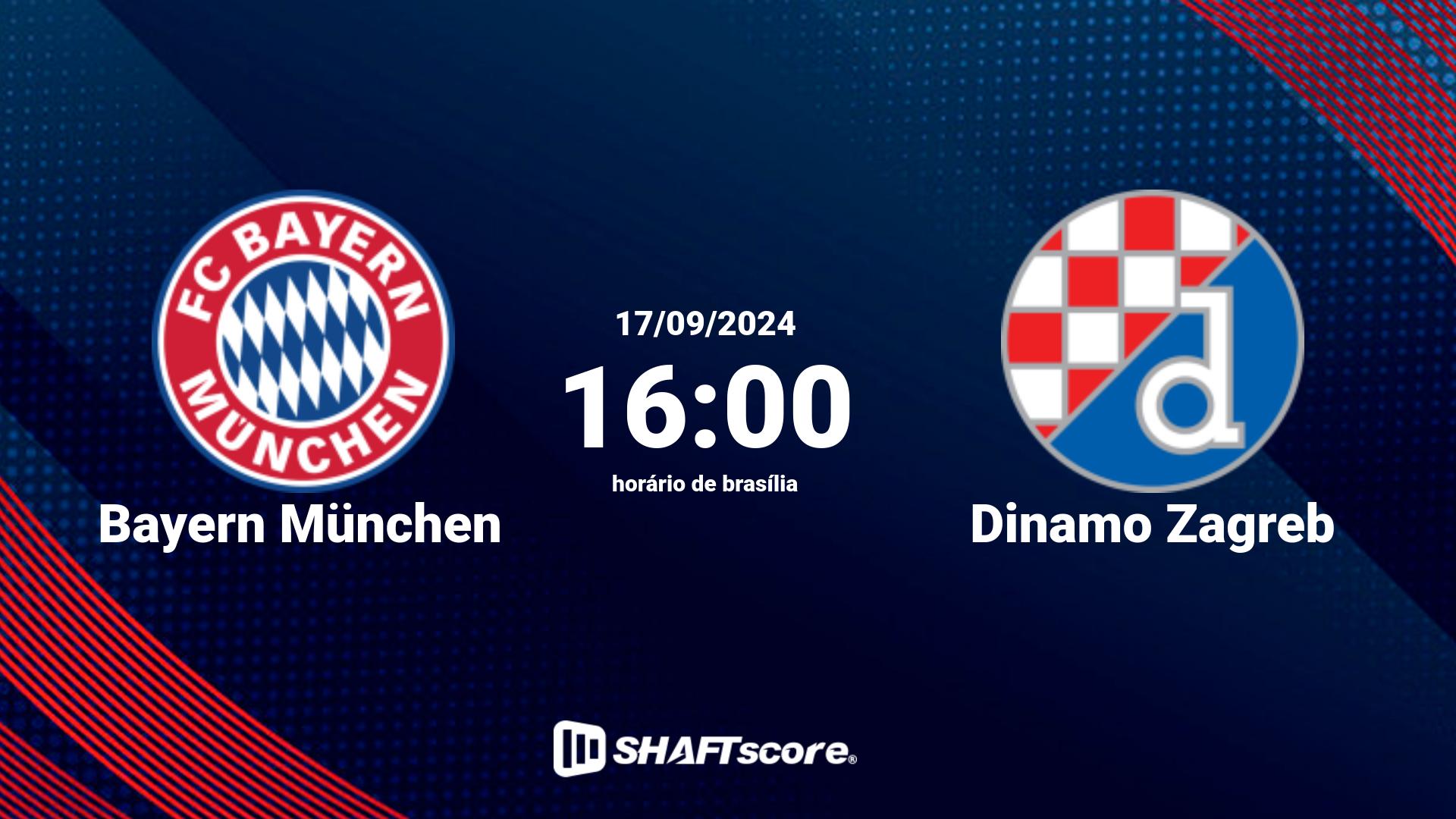 Estatísticas do jogo Bayern München vs Dinamo Zagreb 17.09 16:00