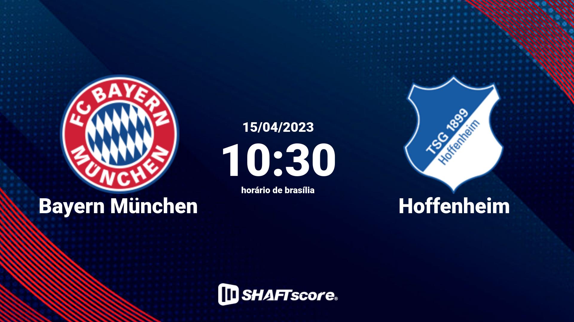 Estatísticas do jogo Bayern München vs Hoffenheim 15.04 10:30