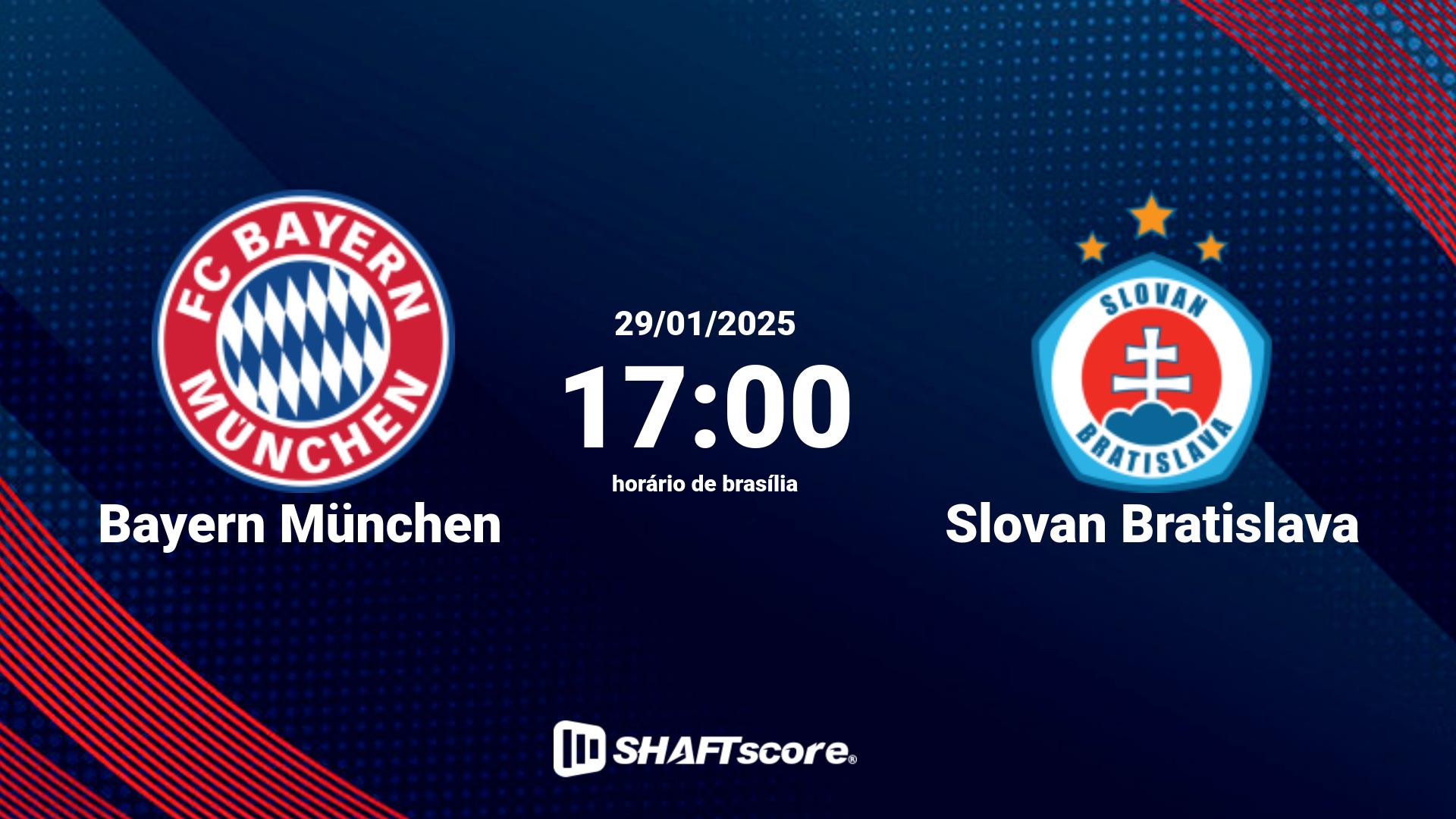 Estatísticas do jogo Bayern München vs Slovan Bratislava 29.01 17:00