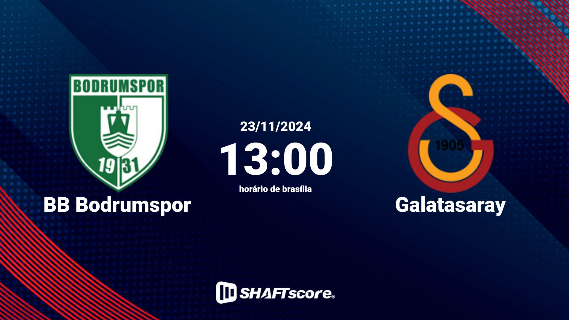 Estatísticas do jogo BB Bodrumspor vs Galatasaray 23.11 13:00