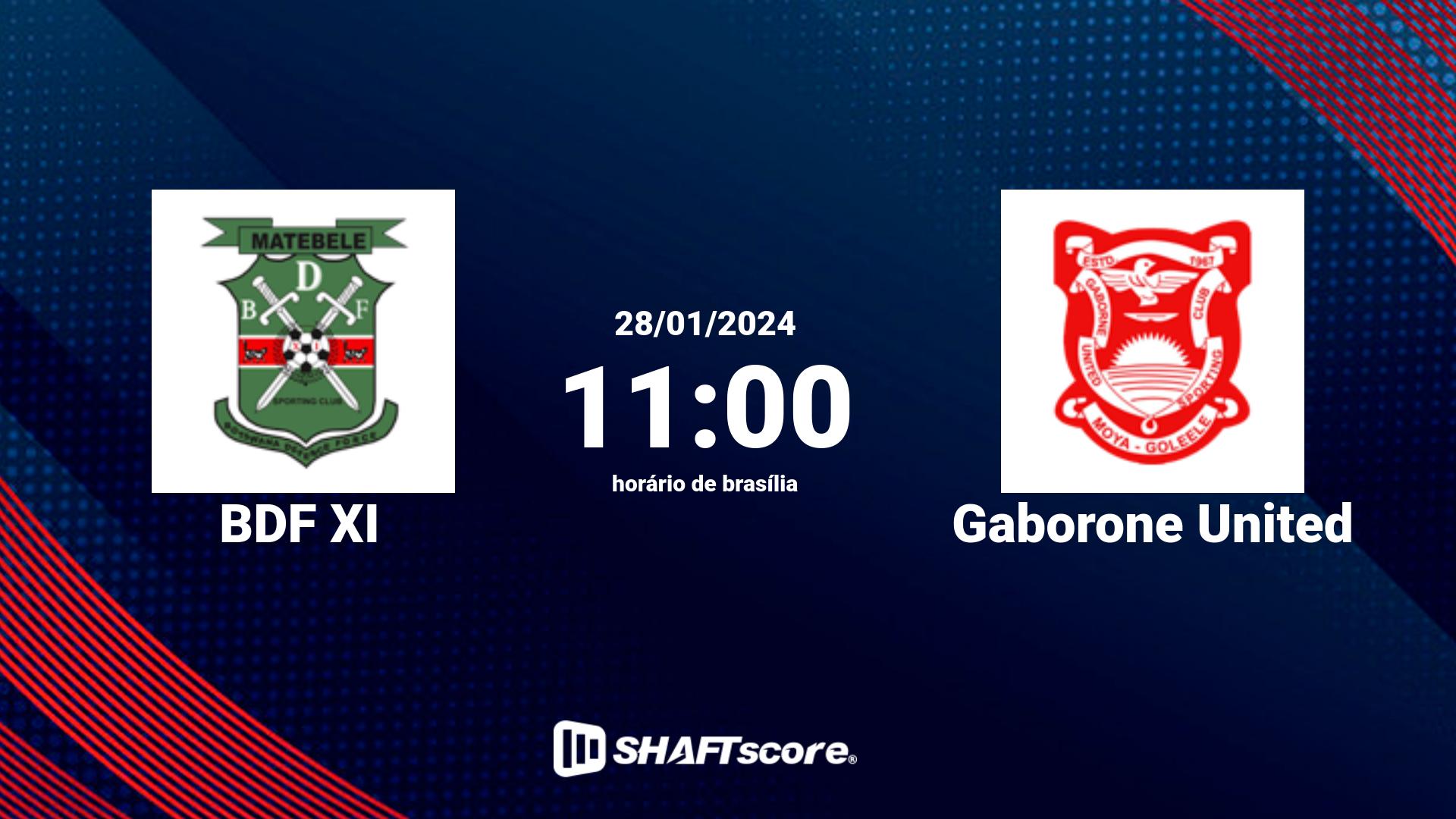 Estatísticas do jogo BDF XI vs Gaborone United 28.01 11:00