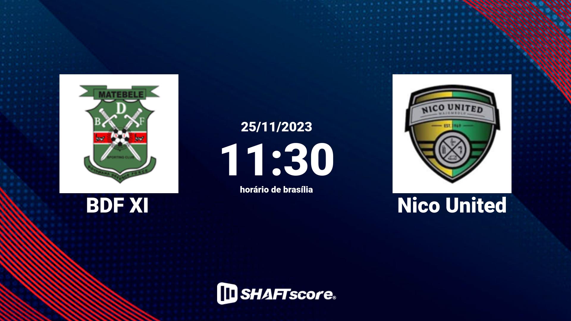 Estatísticas do jogo BDF XI vs Nico United 25.11 11:30