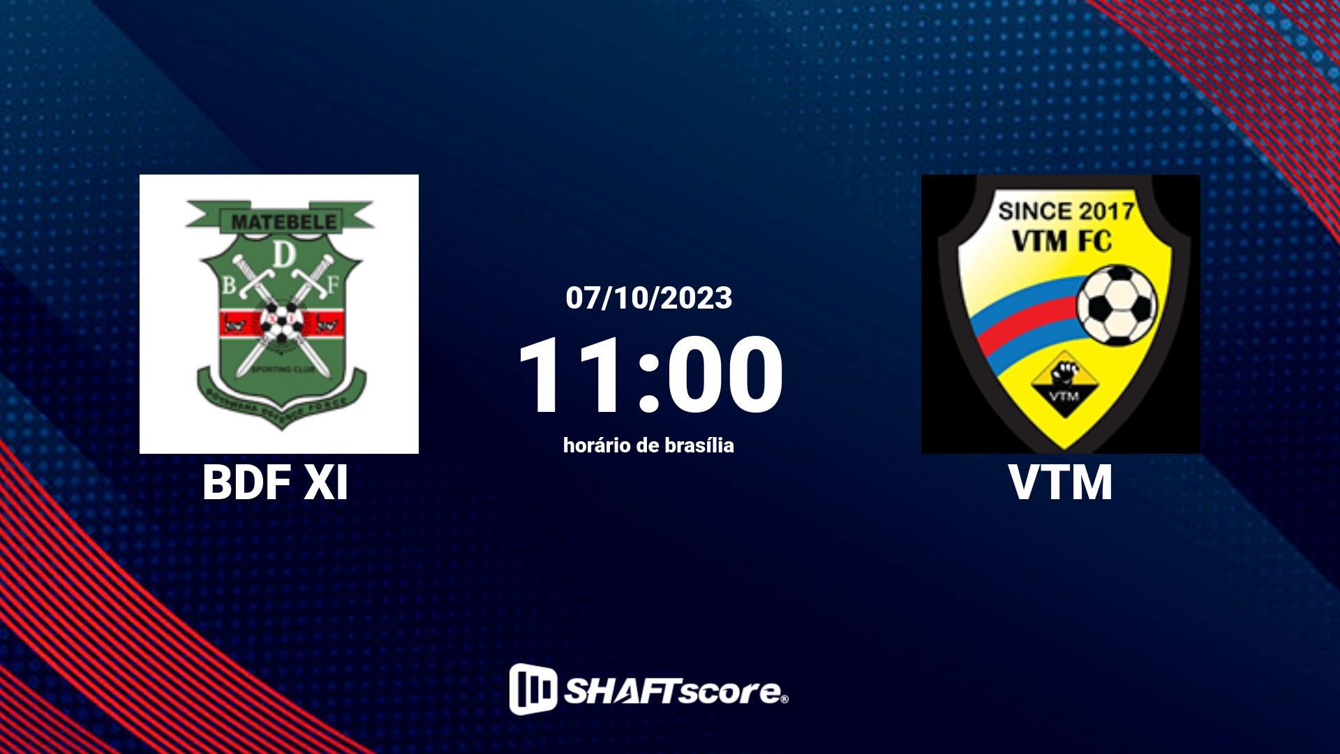 Estatísticas do jogo BDF XI vs VTM 07.10 11:00