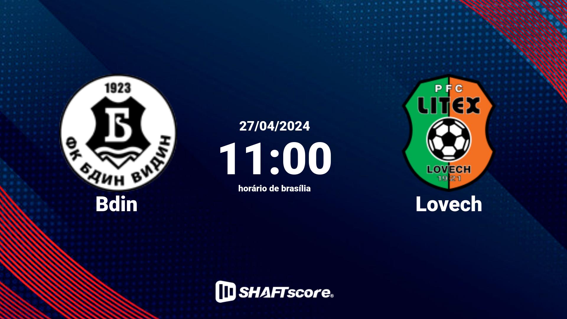 Estatísticas do jogo Bdin vs Lovech 27.04 11:00