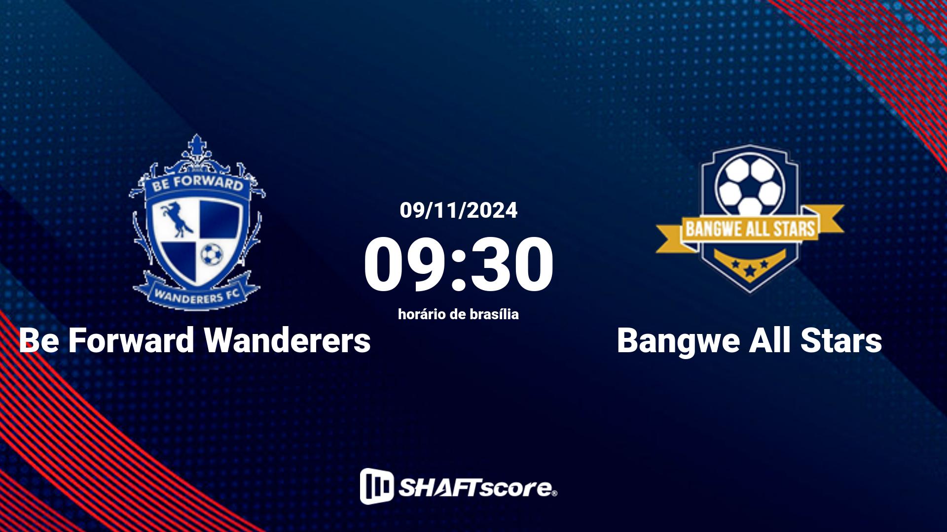 Estatísticas do jogo Be Forward Wanderers vs Bangwe All Stars 09.11 09:30