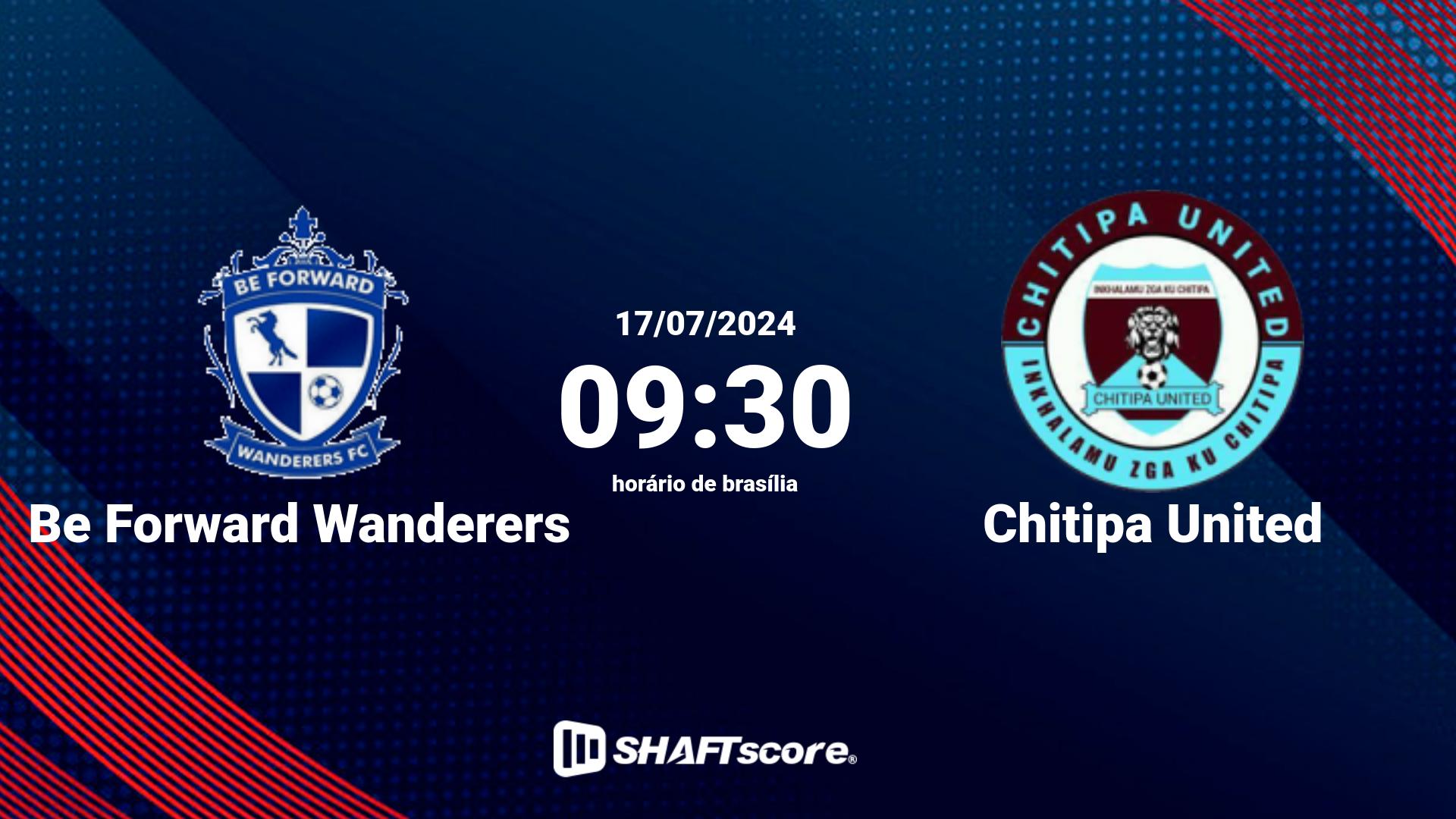 Estatísticas do jogo Be Forward Wanderers vs Chitipa United 17.07 09:30