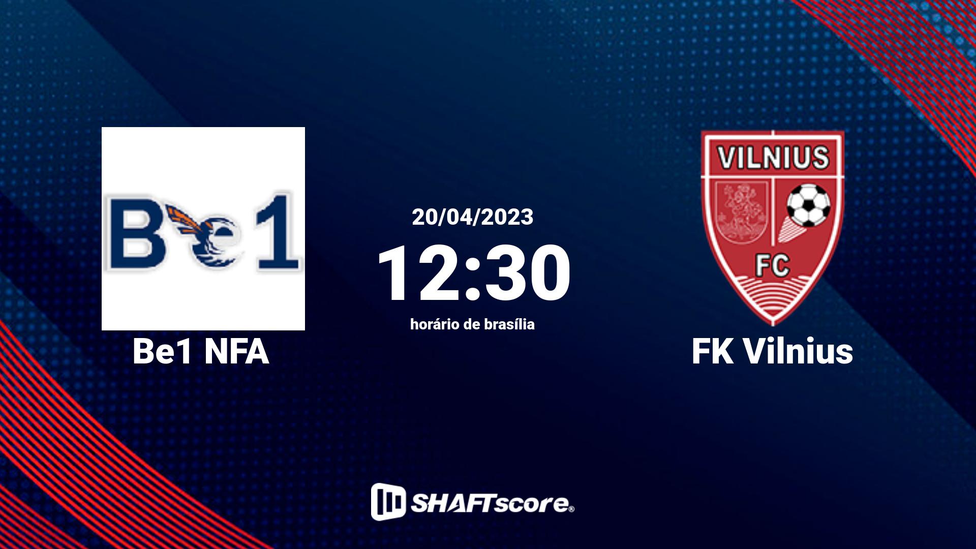 Estatísticas do jogo Be1 NFA vs FK Vilnius 20.04 12:30