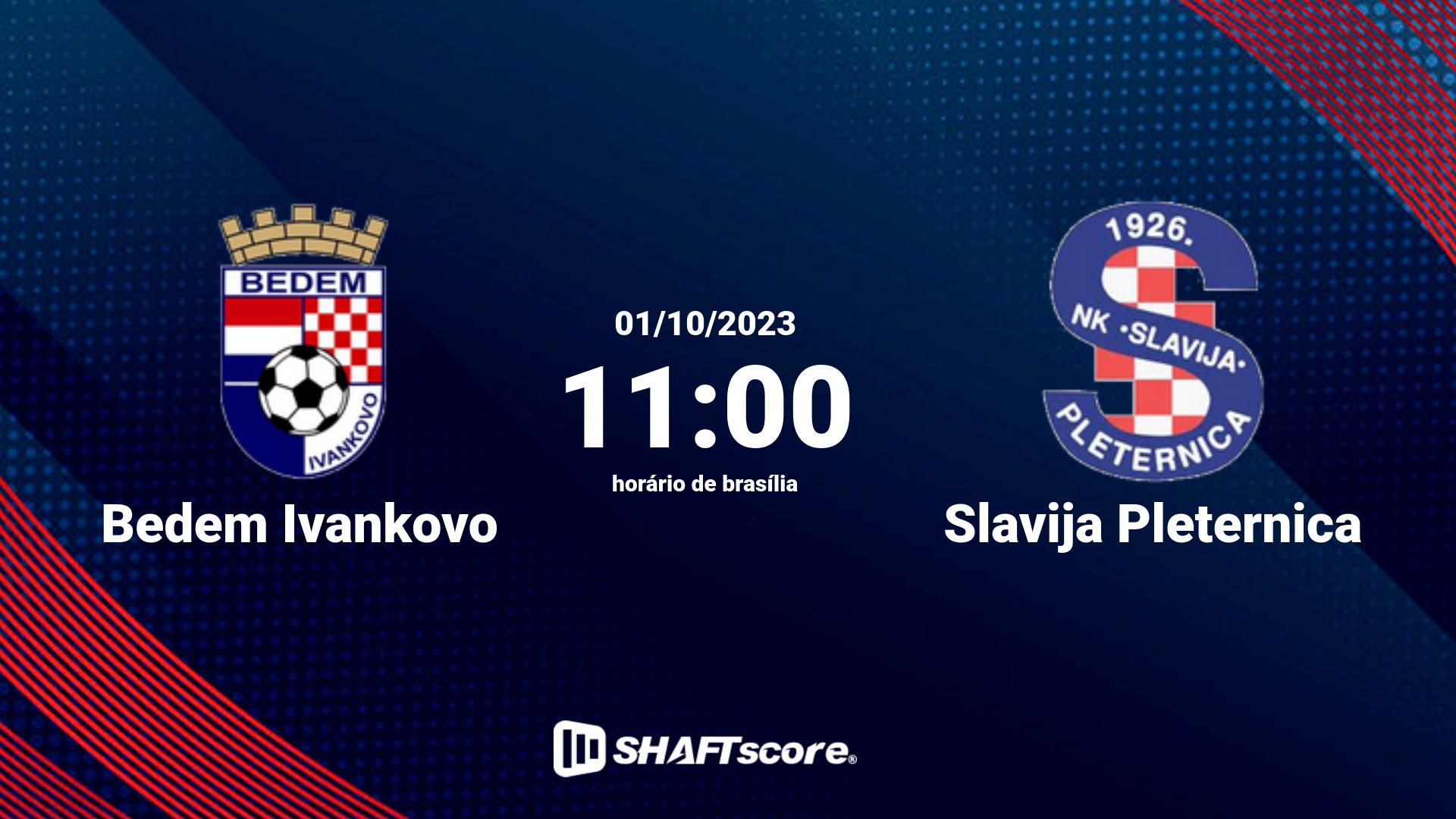 Estatísticas do jogo Bedem Ivankovo vs Slavija Pleternica 01.10 11:00