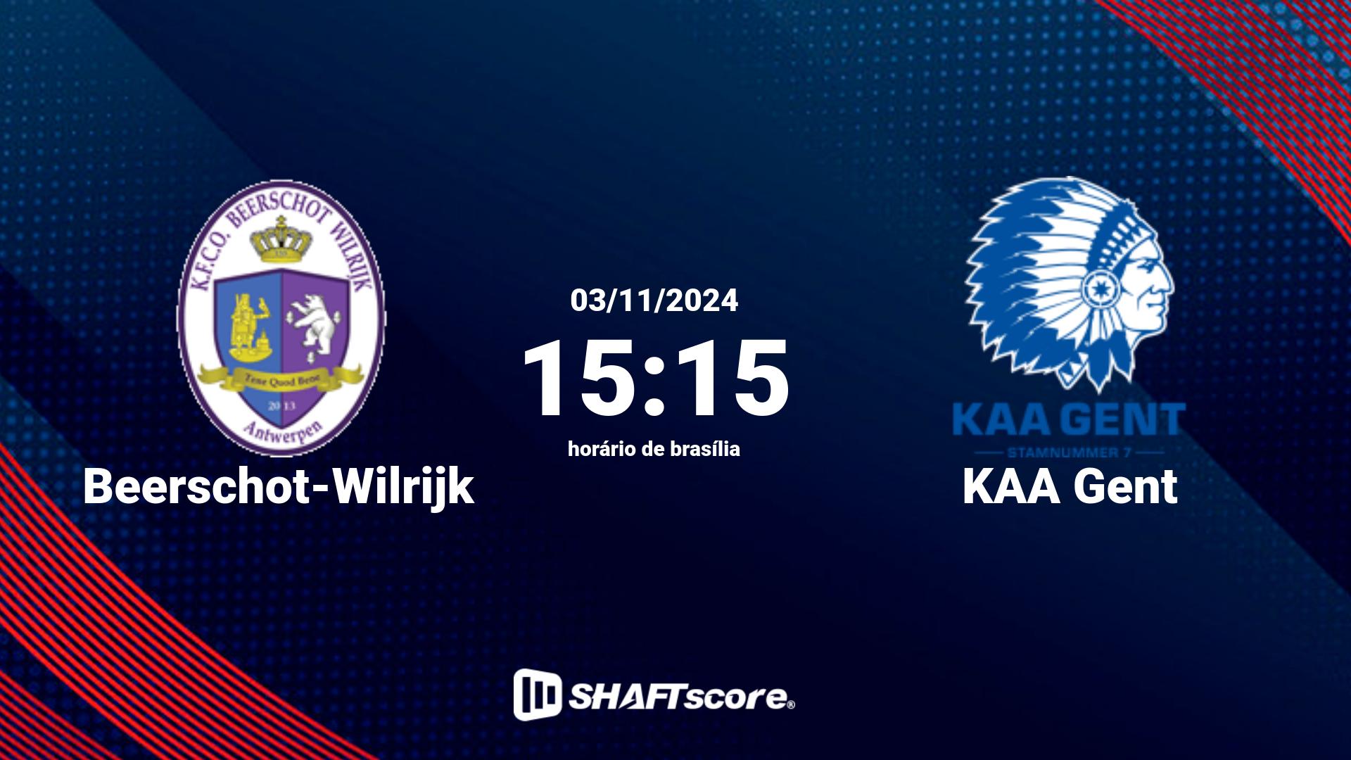 Estatísticas do jogo Beerschot-Wilrijk vs KAA Gent 03.11 15:15