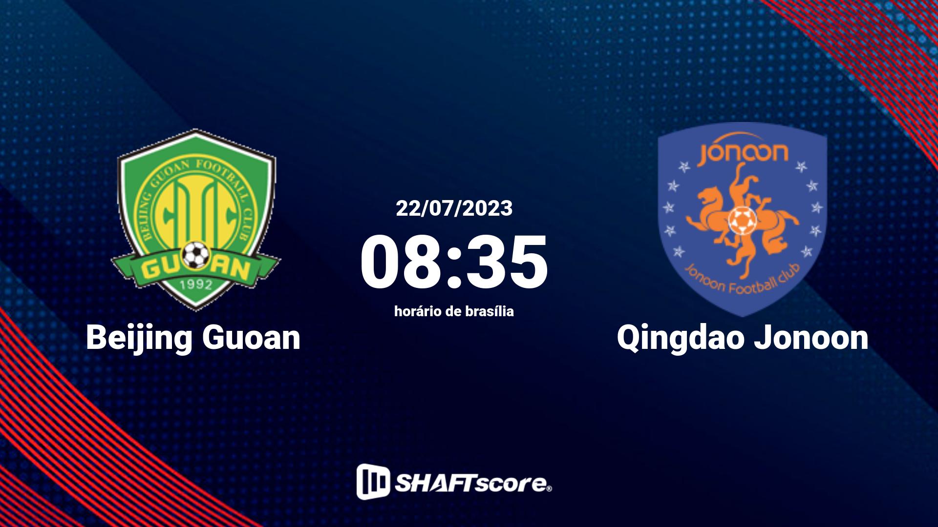 Estatísticas do jogo Beijing Guoan vs Qingdao Jonoon 22.07 08:35