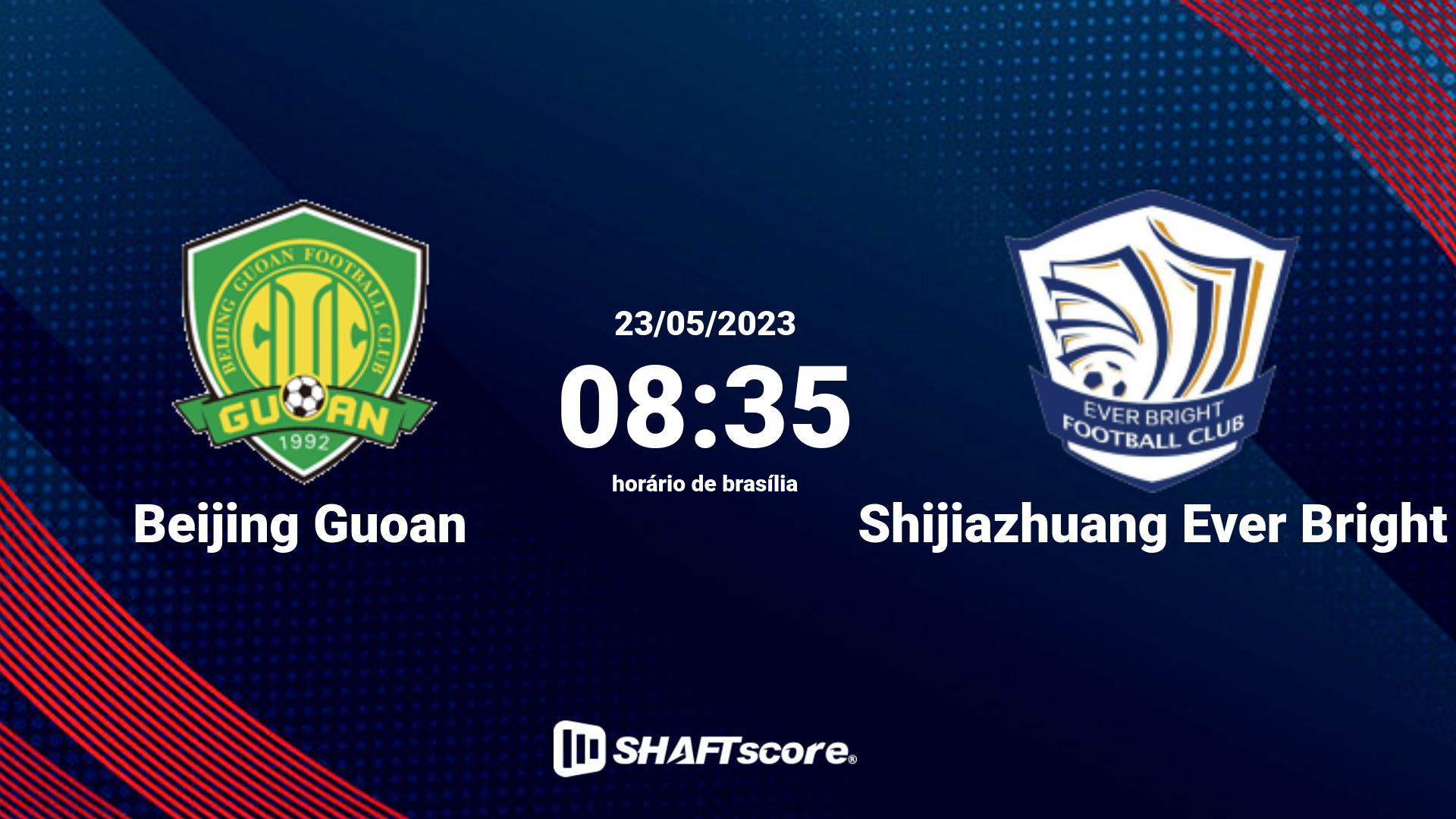 Estatísticas do jogo Beijing Guoan vs Shijiazhuang Ever Bright 23.05 08:35