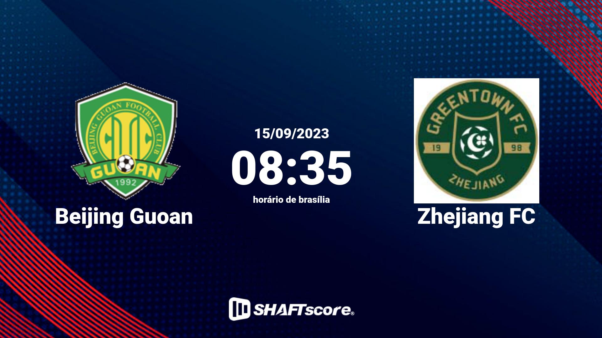 Estatísticas do jogo Beijing Guoan vs Zhejiang FC 15.09 08:35