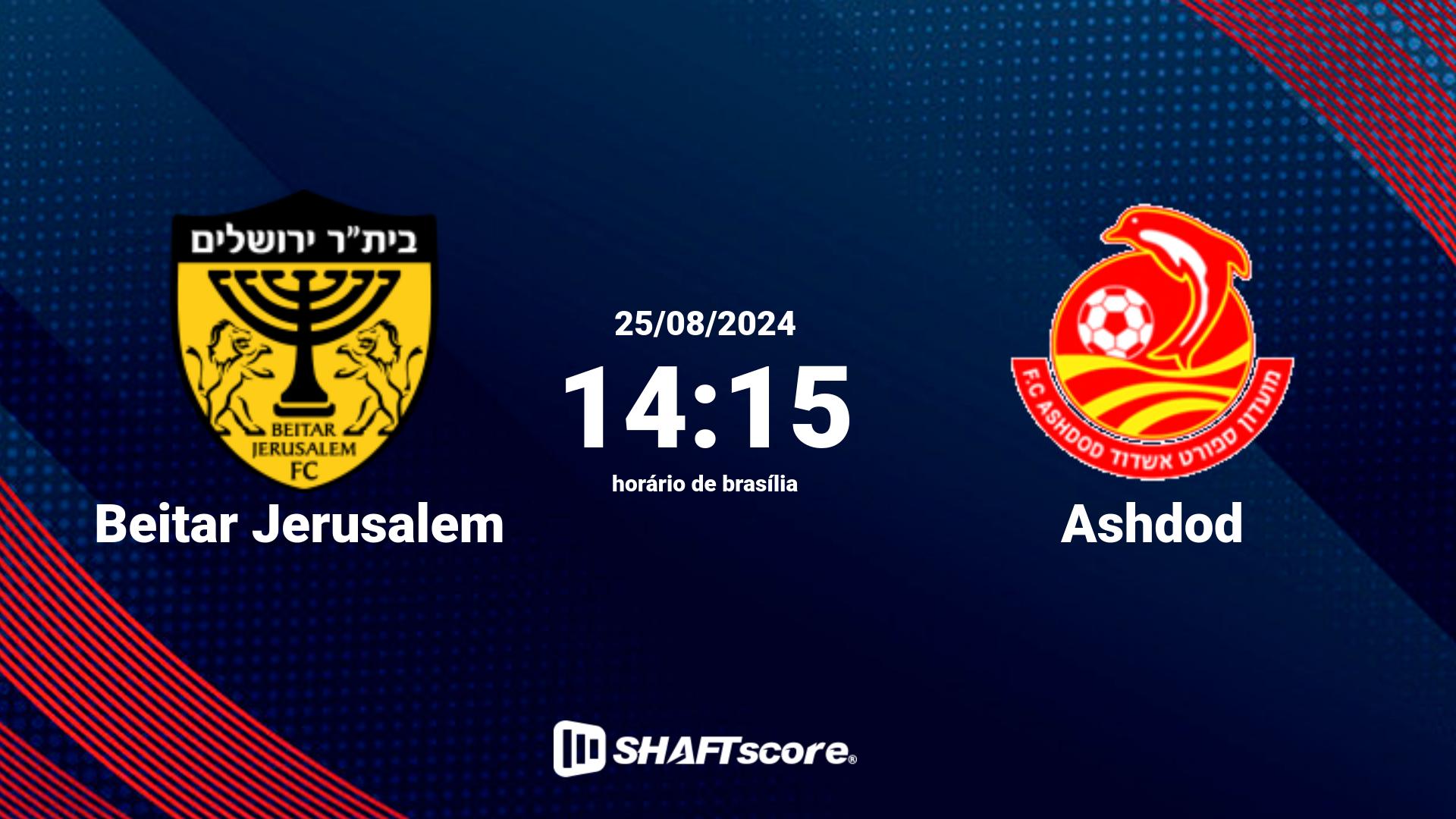 Estatísticas do jogo Beitar Jerusalem vs Ashdod 25.08 14:15