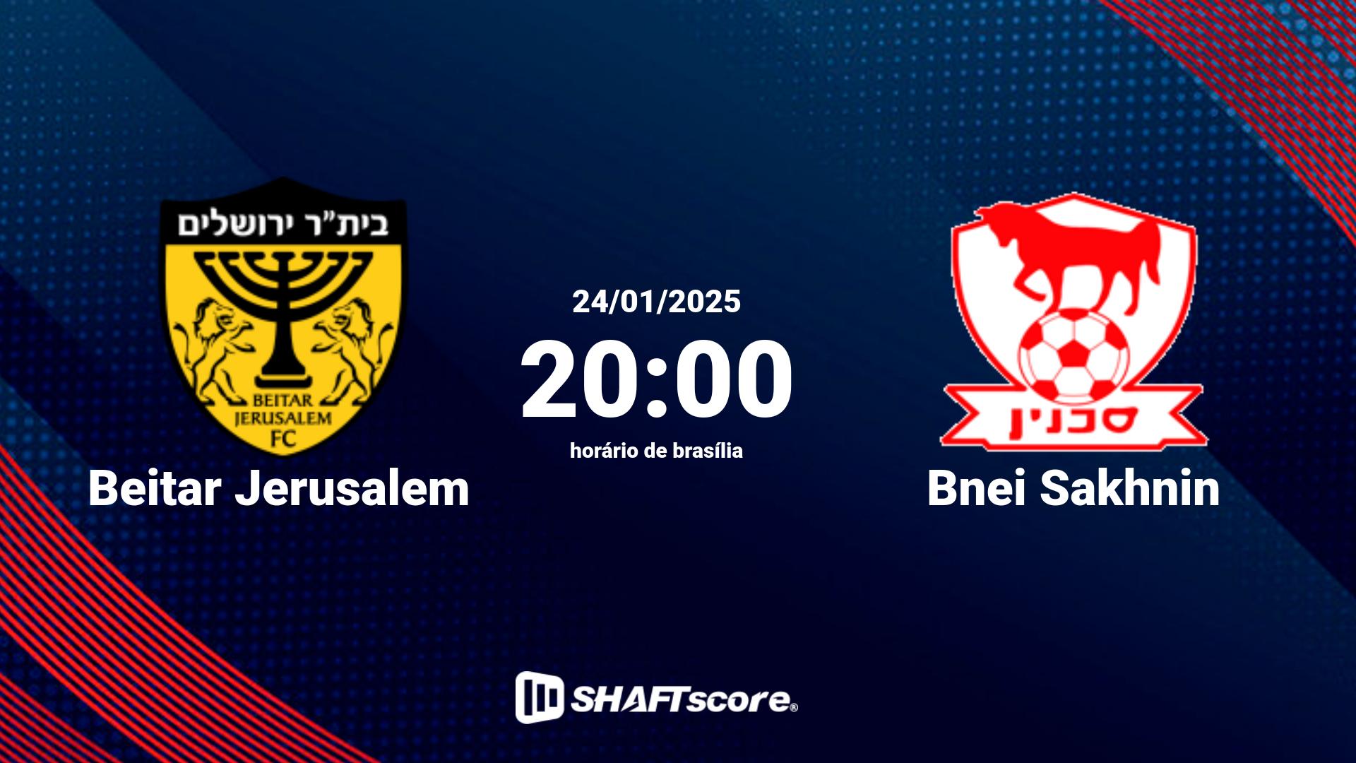 Estatísticas do jogo Beitar Jerusalem vs Bnei Sakhnin 24.01 20:00