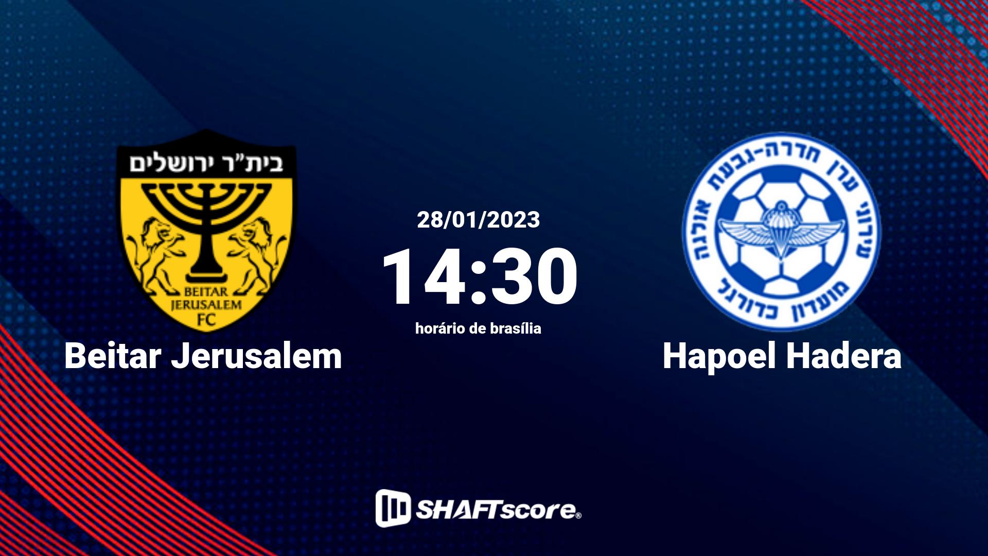 Estatísticas do jogo Beitar Jerusalem vs Hapoel Hadera 28.01 14:30