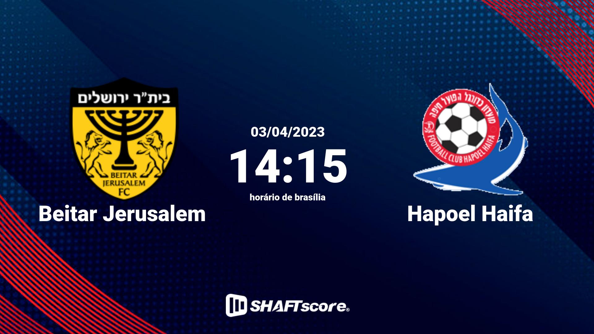 Estatísticas do jogo Beitar Jerusalem vs Hapoel Haifa 03.04 14:15