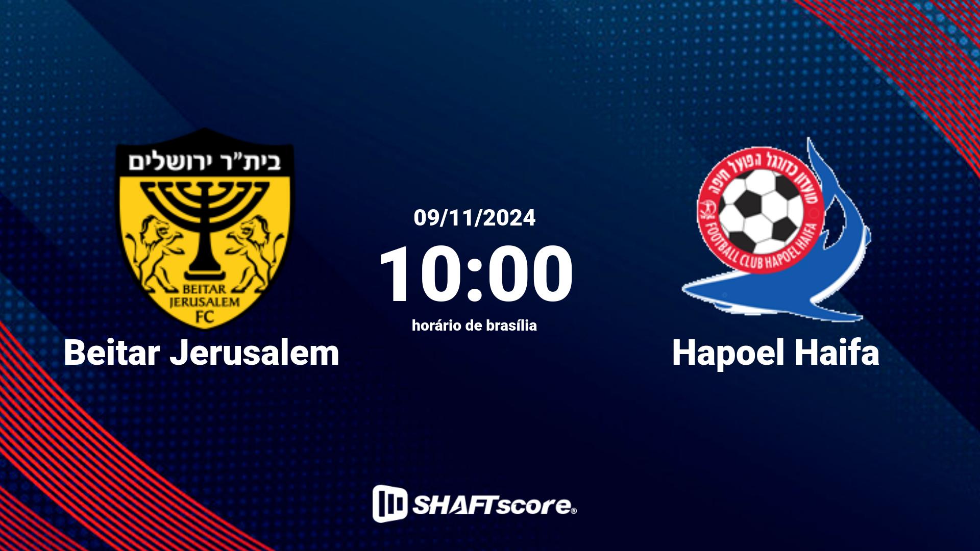 Estatísticas do jogo Beitar Jerusalem vs Hapoel Haifa 09.11 10:00