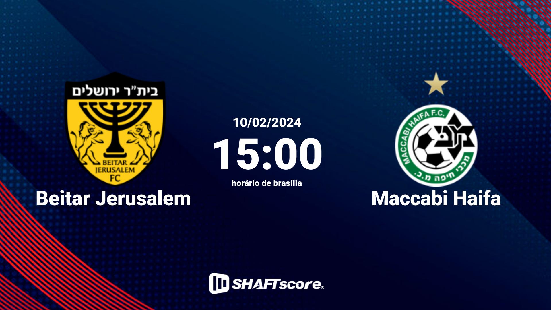 Estatísticas do jogo Beitar Jerusalem vs Maccabi Haifa 10.02 15:00