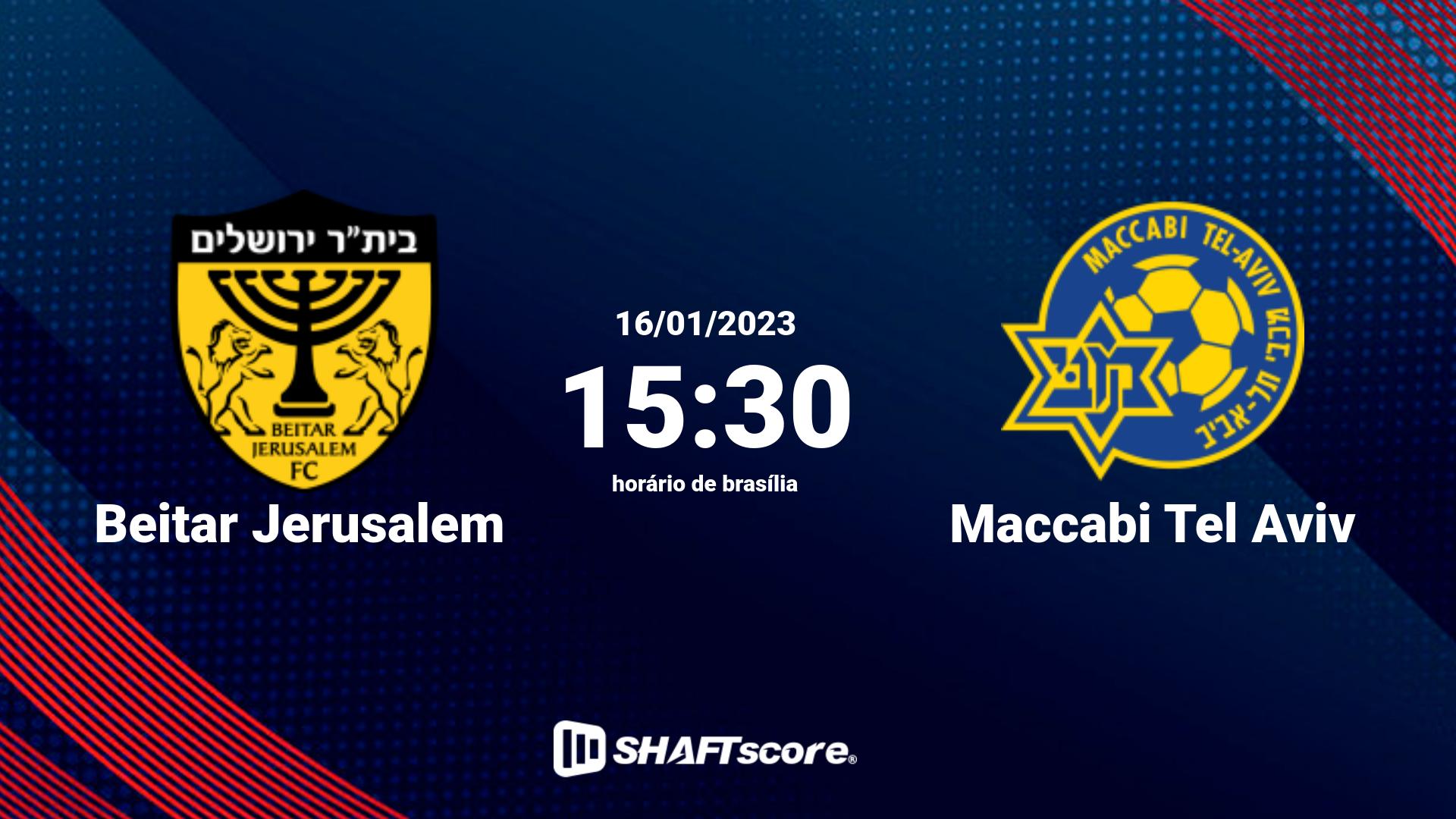 Estatísticas do jogo Beitar Jerusalem vs Maccabi Tel Aviv 16.01 15:30