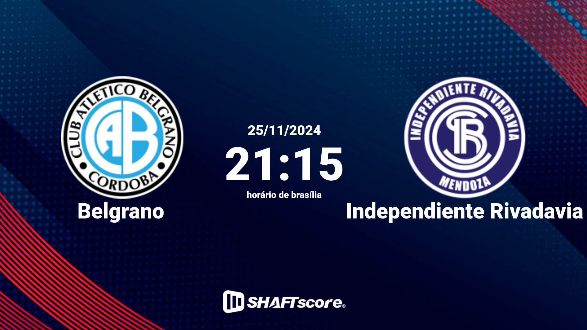 Estatísticas do jogo Belgrano vs Independiente Rivadavia 25.11 21:15